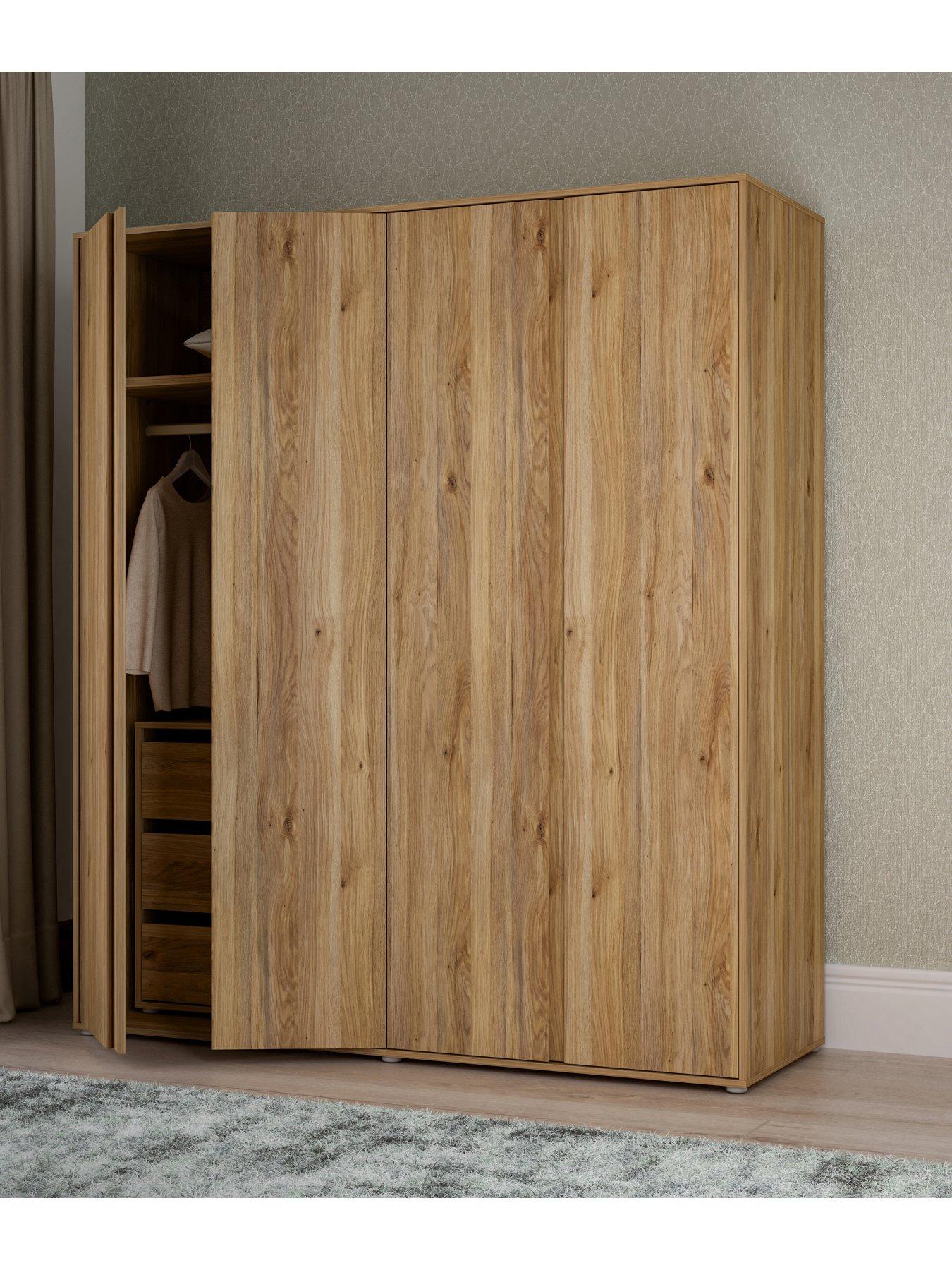 Image 1 of 7 of The Very Collection Lisson 4 Door Wardrobe with Internal Chest of Drawers - New Oak&nbsp;- FSC&reg; Certified