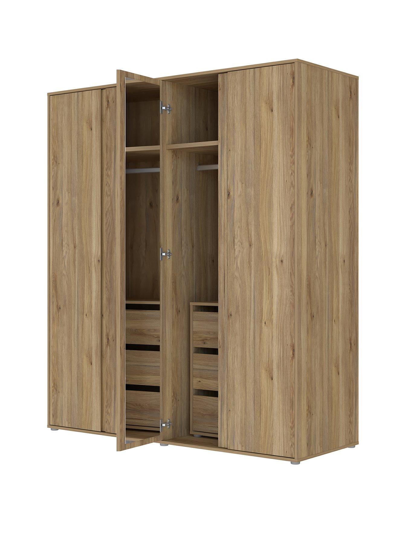 Image 2 of 7 of The Very Collection Lisson 4 Door Wardrobe with Internal Chest of Drawers - New Oak&nbsp;- FSC&reg; Certified