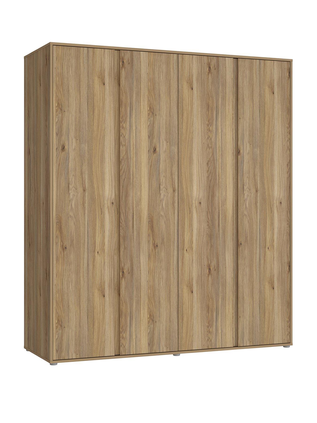 Image 3 of 7 of The Very Collection Lisson 4 Door Wardrobe with Internal Chest of Drawers - New Oak&nbsp;- FSC&reg; Certified