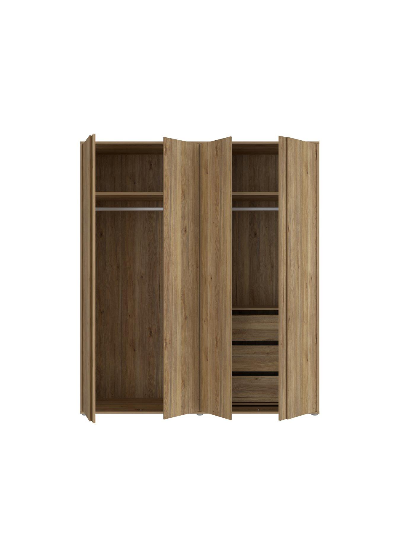 Image 4 of 7 of The Very Collection Lisson 4 Door Wardrobe with Internal Chest of Drawers - New Oak&nbsp;- FSC&reg; Certified