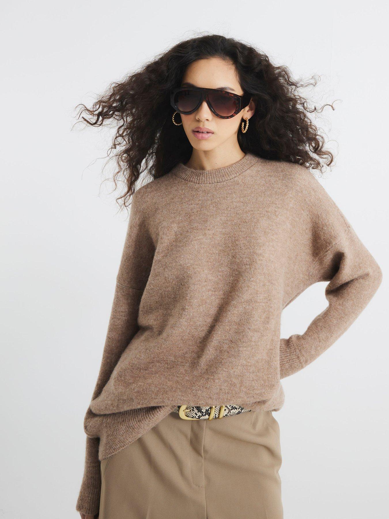 image of river-island-oversized-jumper-brown