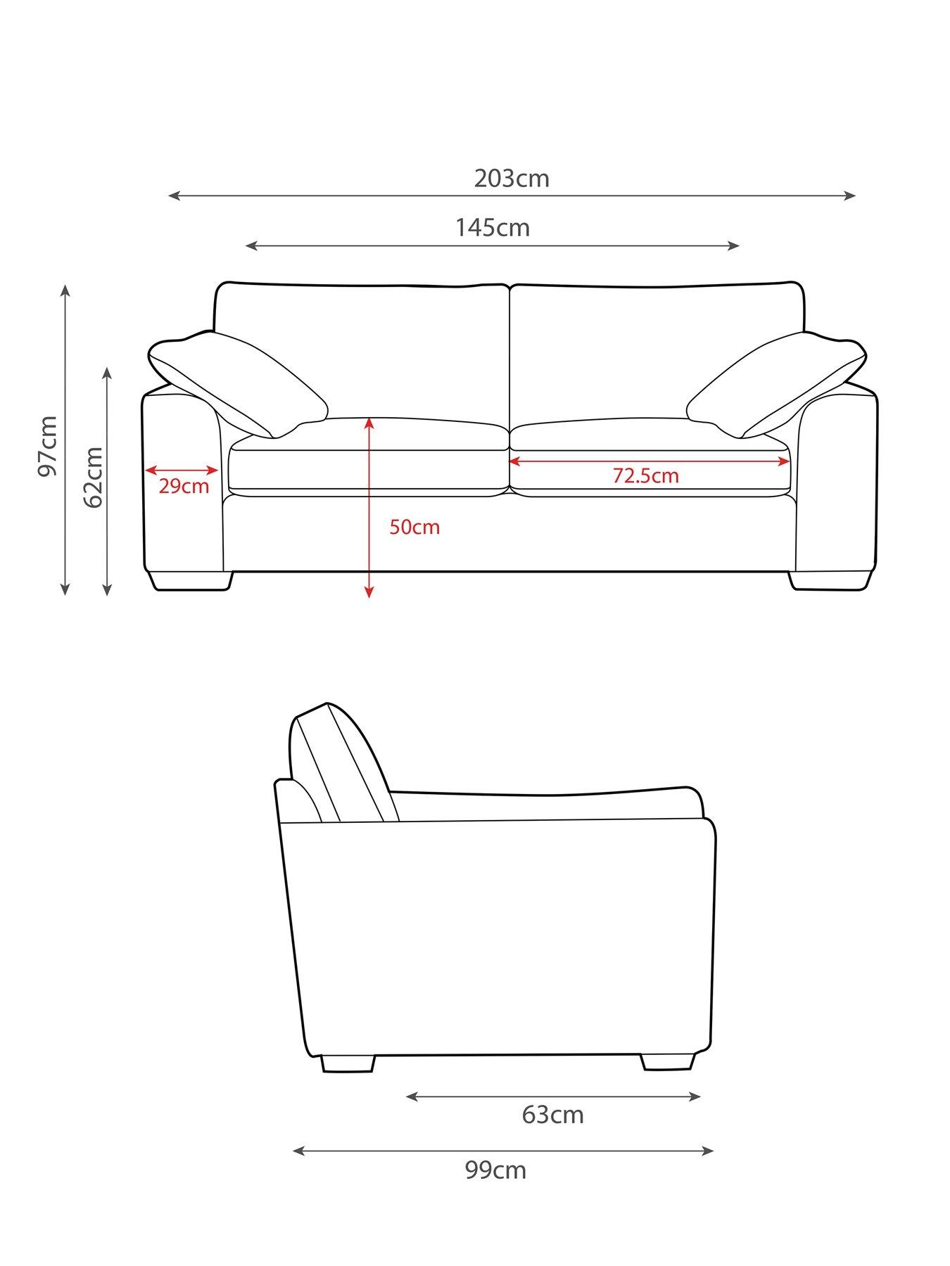 Image 7 of 7 of Very Home Ascot 3 Seater Fabric Sofa&nbsp;- Made to order in the UK