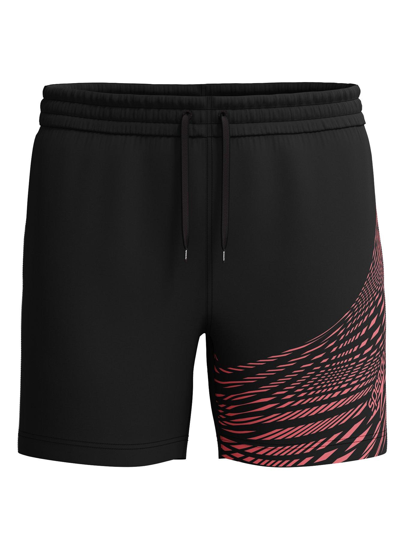 speedo-mens-medley-logo-16-inch-watershort-blackred