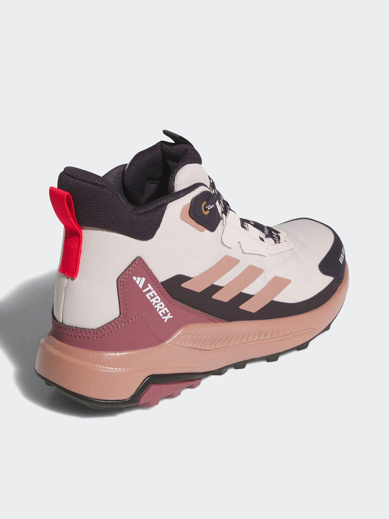  image of adidas-terrex-womens-anylander-midi-rain-ready-waterproof-hiking-shoes-mauveclayruby
