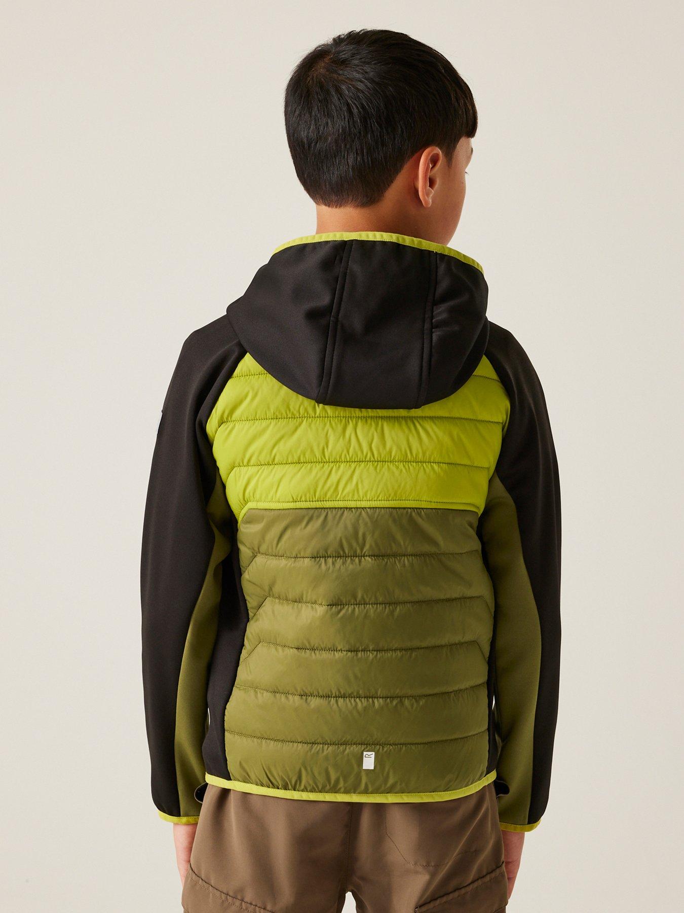  image of regatta-kielder-hybrid-ix-kids-baffle-jacket--green