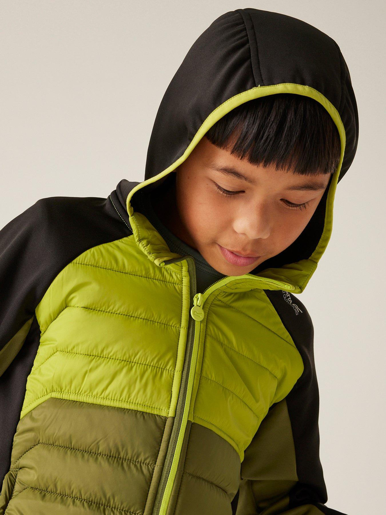  image of regatta-kielder-hybrid-ix-kids-baffle-jacket--green