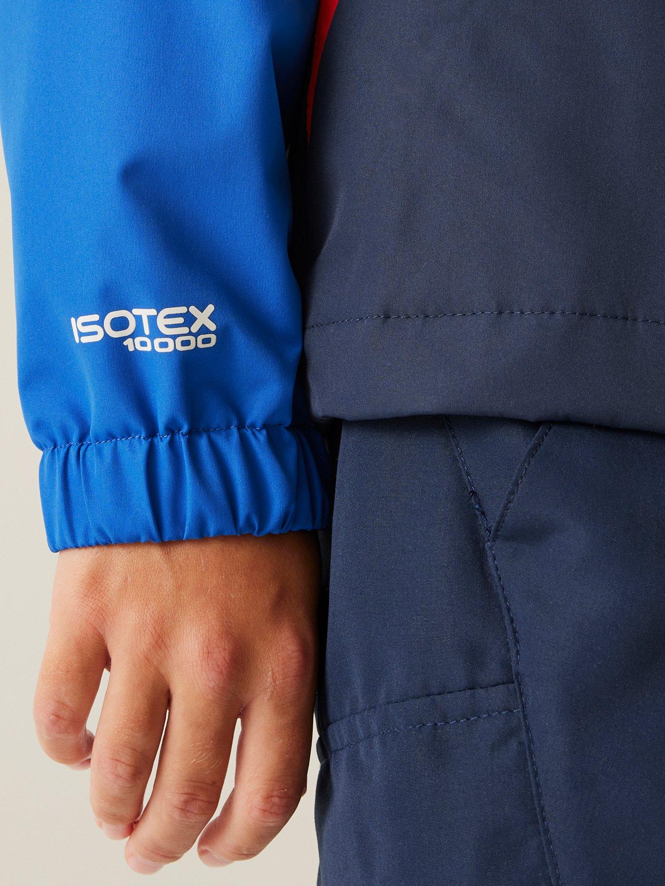  image of regatta-hanleigh-ii-kids-waterproof-shell-jacket-blue
