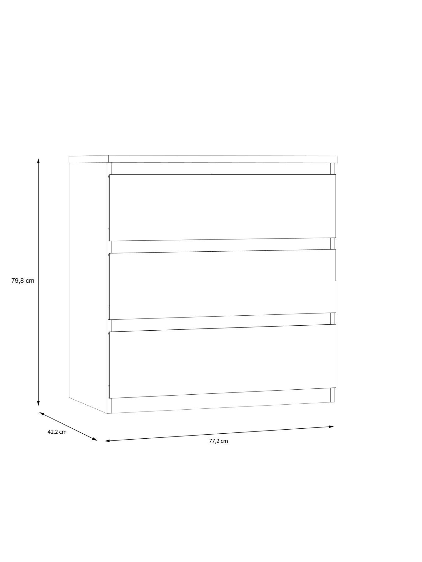 Image 6 of 7 of Very Home Lisson 3 Drawer Chest - Oatmeal - FSC&reg; Certified