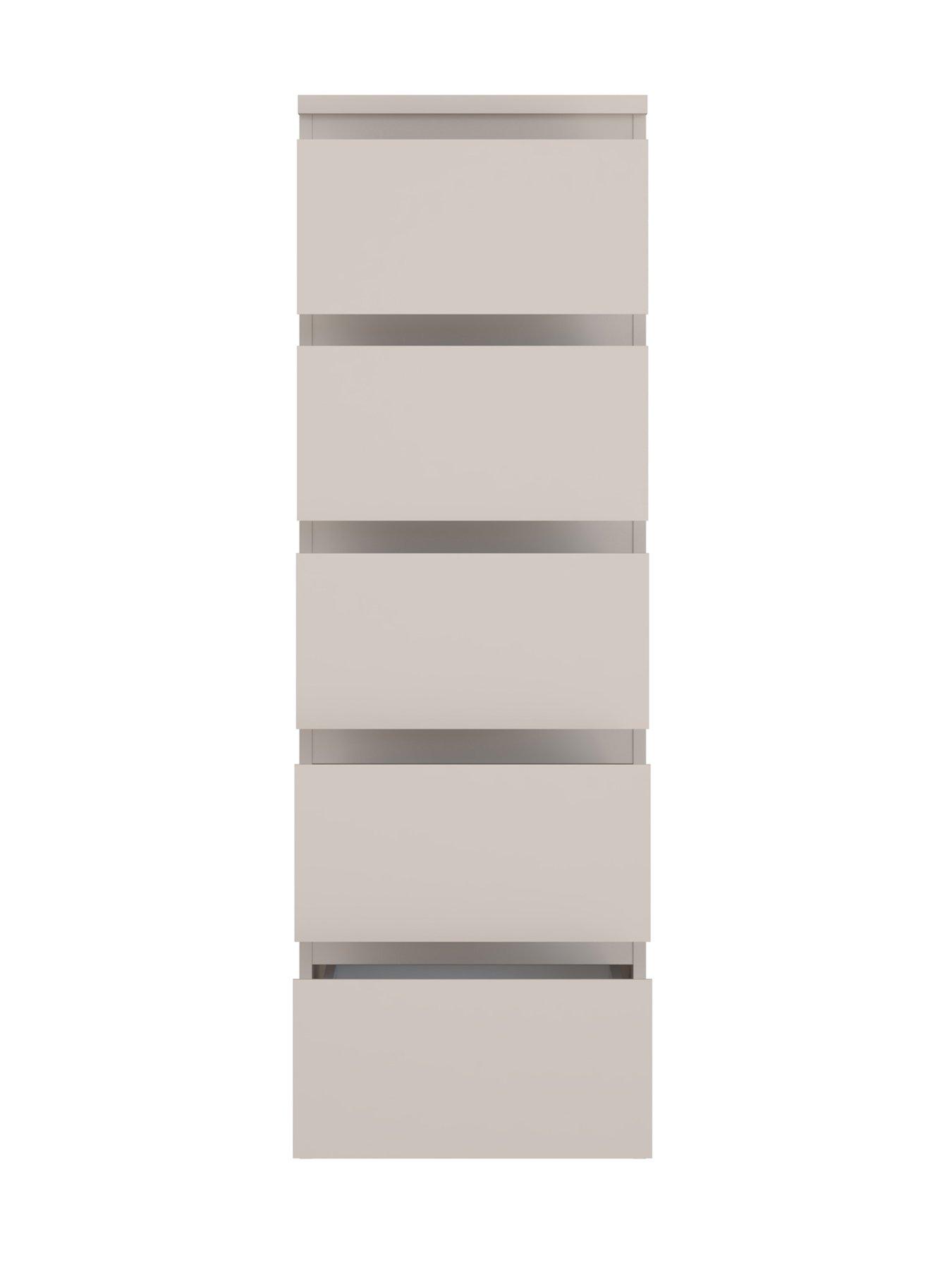 Image 4 of 7 of The Very Collection Lisson Narrow Chest of 5 Drawers - Oatmeal - FSC&reg; Certified
