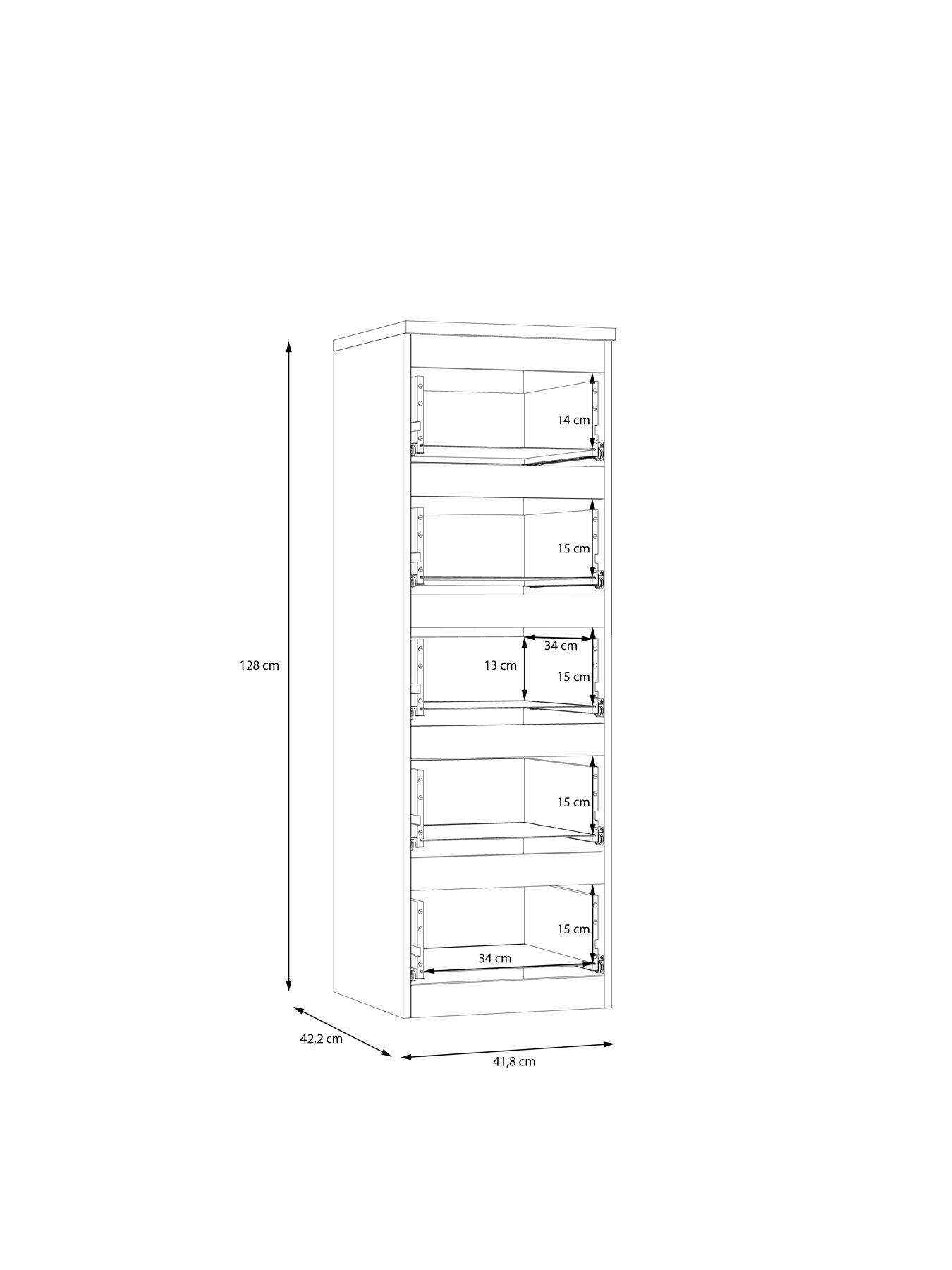 Image 7 of 7 of The Very Collection Lisson Narrow Chest of 5 Drawers - Oatmeal - FSC&reg; Certified