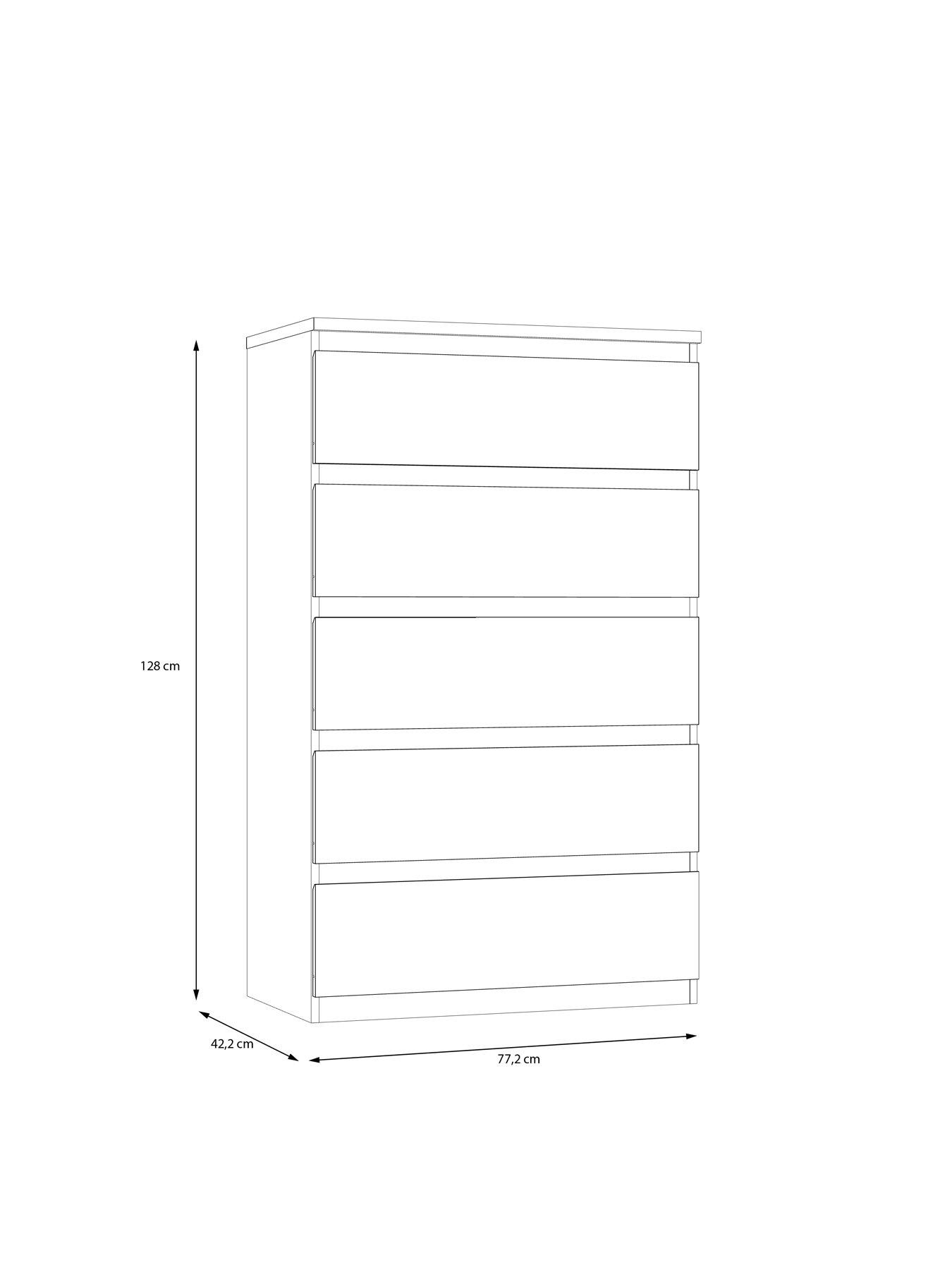 Image 6 of 7 of Very Home Lisson 5 Drawer Chest -&nbsp;Oatmeal - FSC&reg; Certified