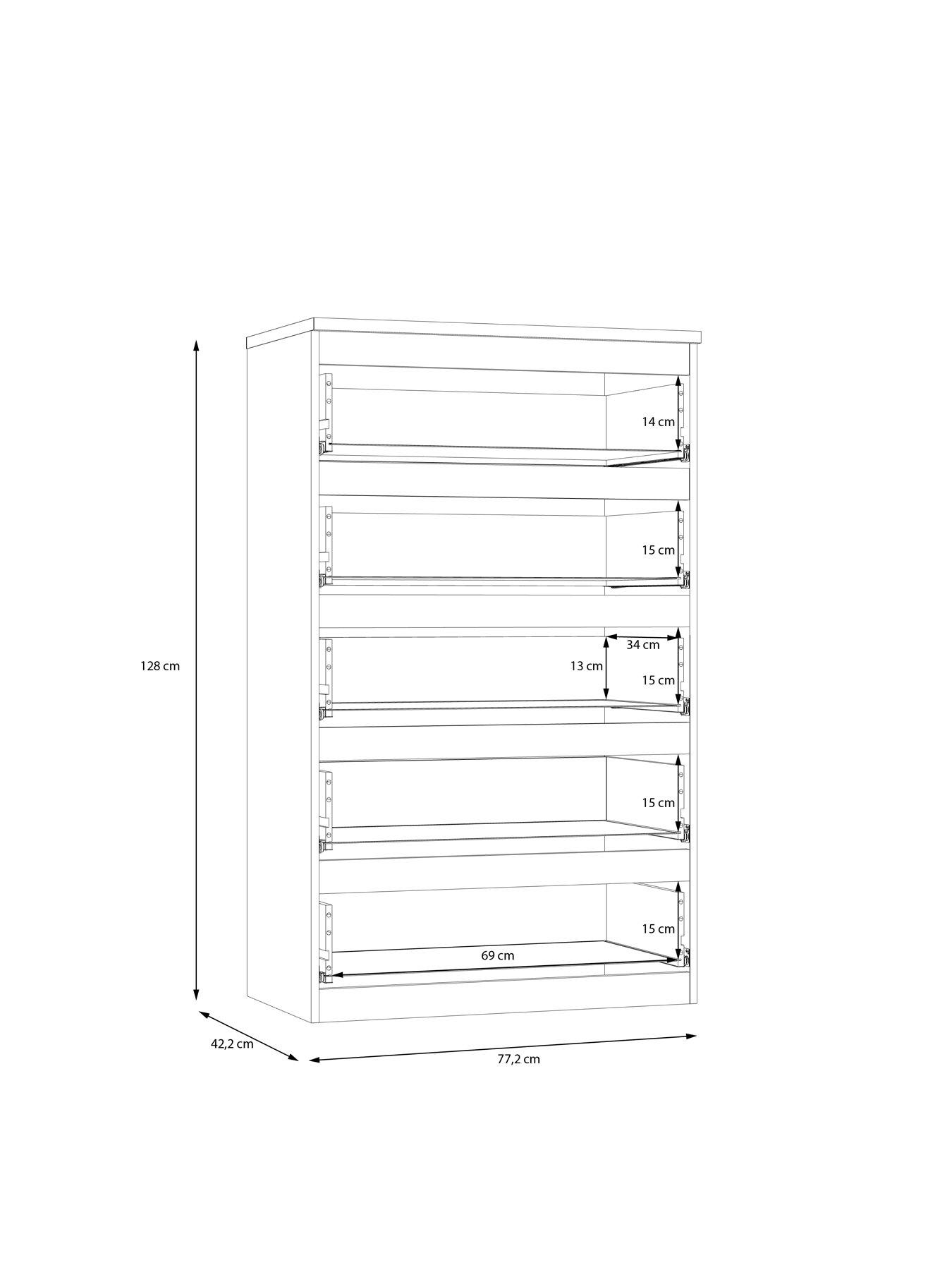 Image 7 of 7 of Very Home Lisson 5 Drawer Chest -&nbsp;Oatmeal - FSC&reg; Certified