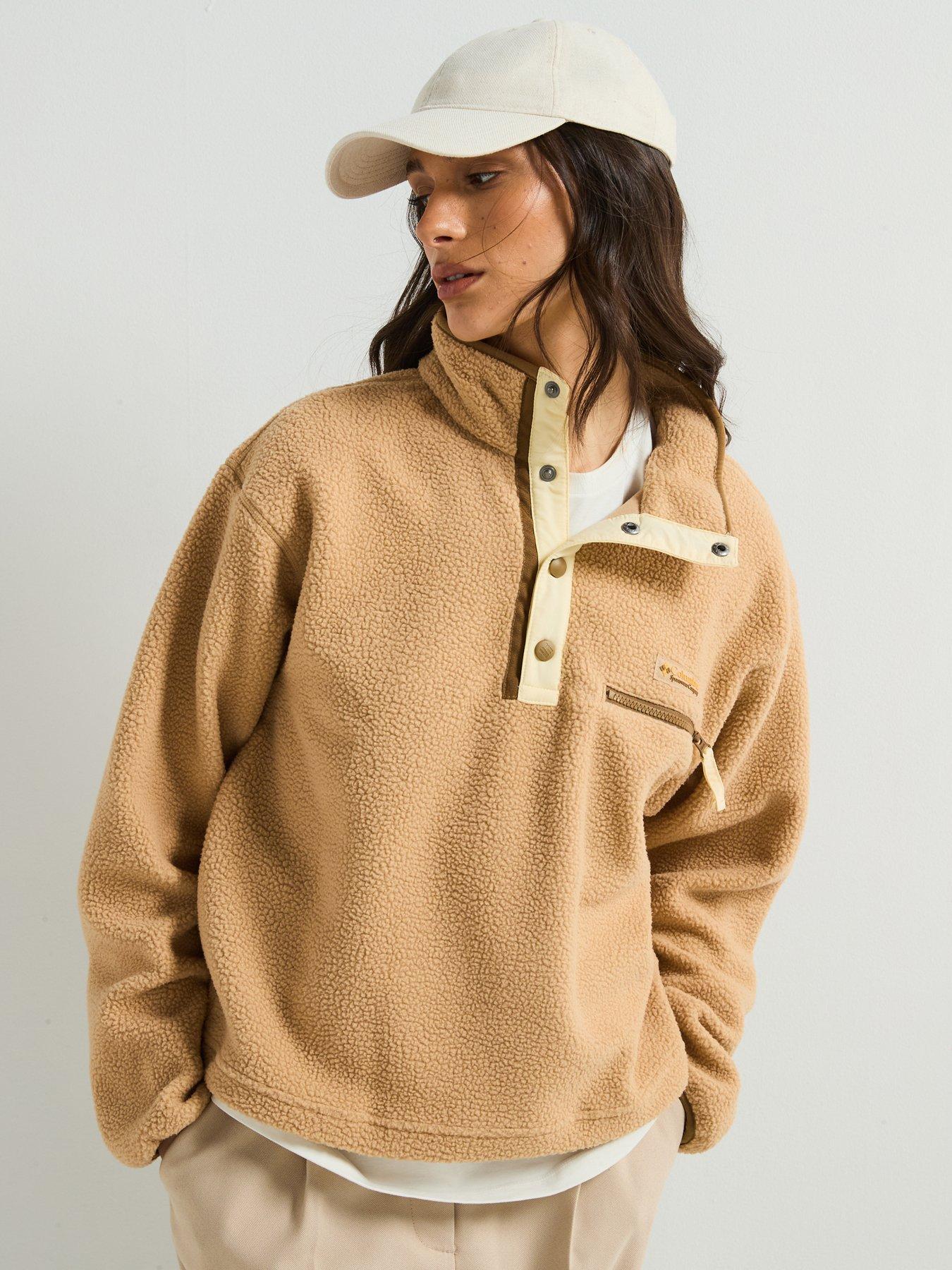undefined Women's Helvetia 2 Cropped Half Snap Fleece - Tan