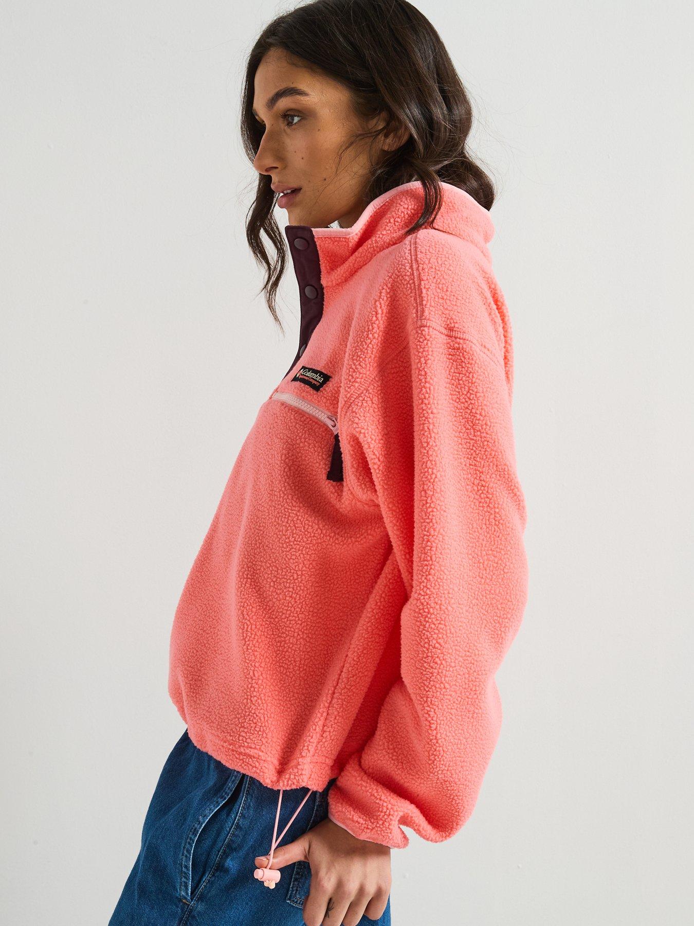  image of columbia-womens-helvetia-2-cropped-half-snap-fleece-pink