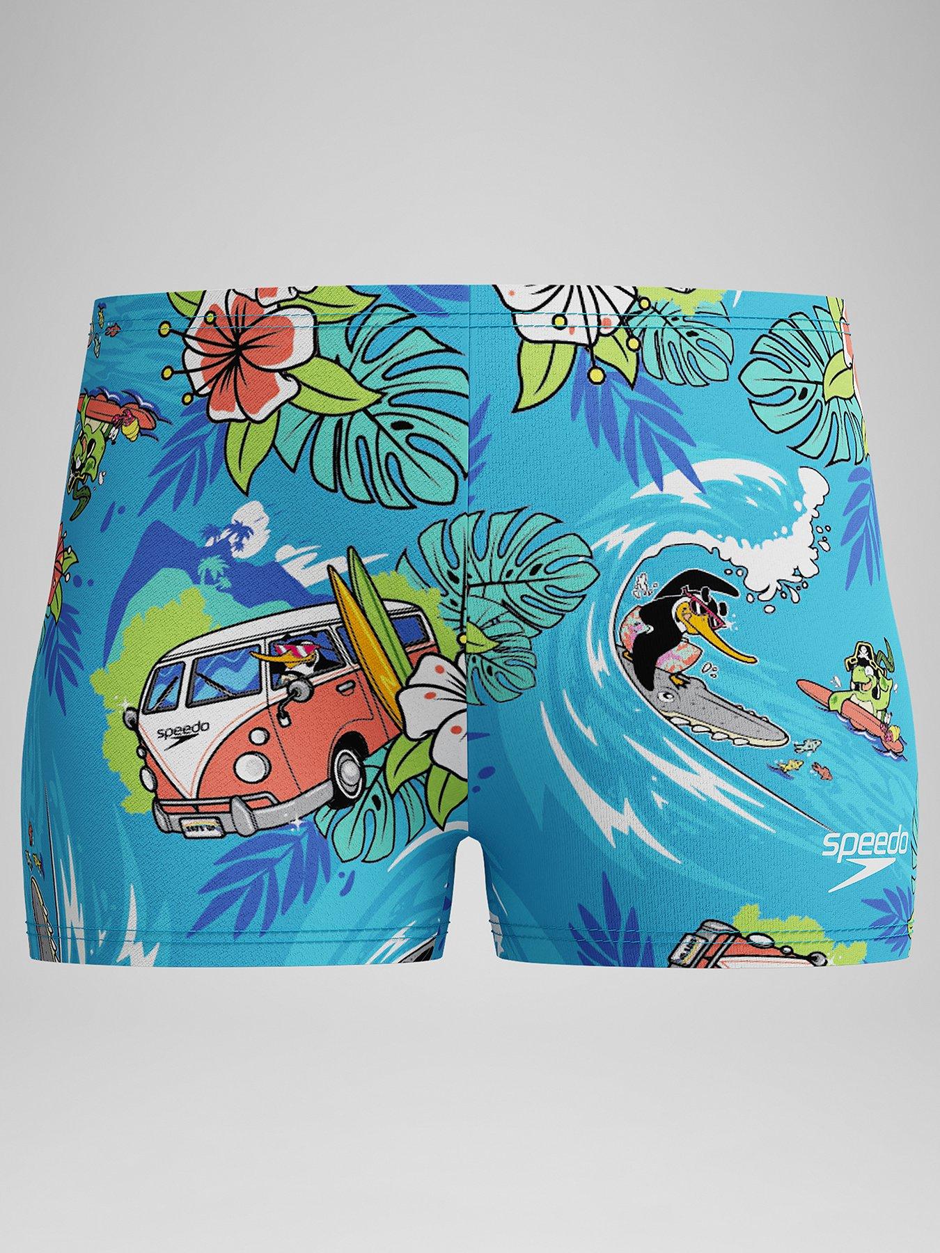  image of speedo-boys-learn-to-swim-digital-allover-aquashort-picton-blue