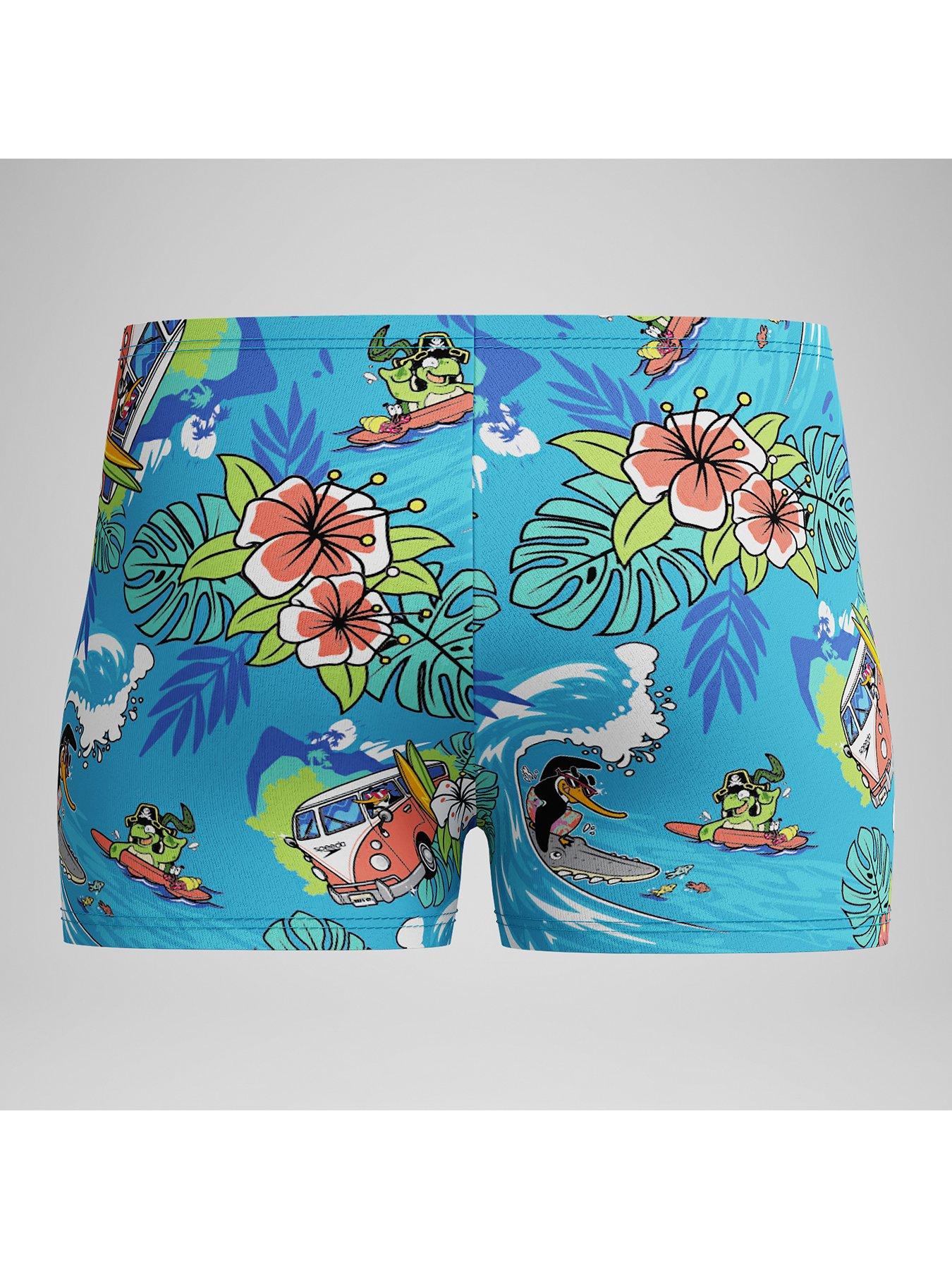  image of speedo-boys-learn-to-swim-digital-allover-aquashort-picton-blue