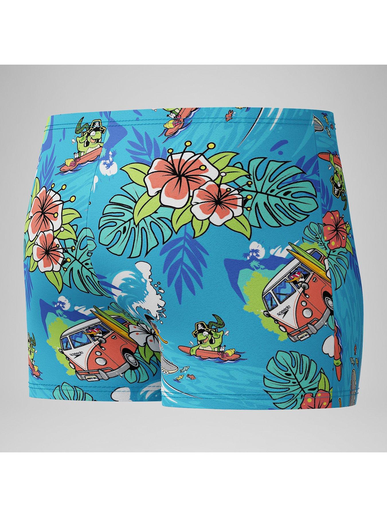  image of speedo-boys-learn-to-swim-digital-allover-aquashort-picton-blue