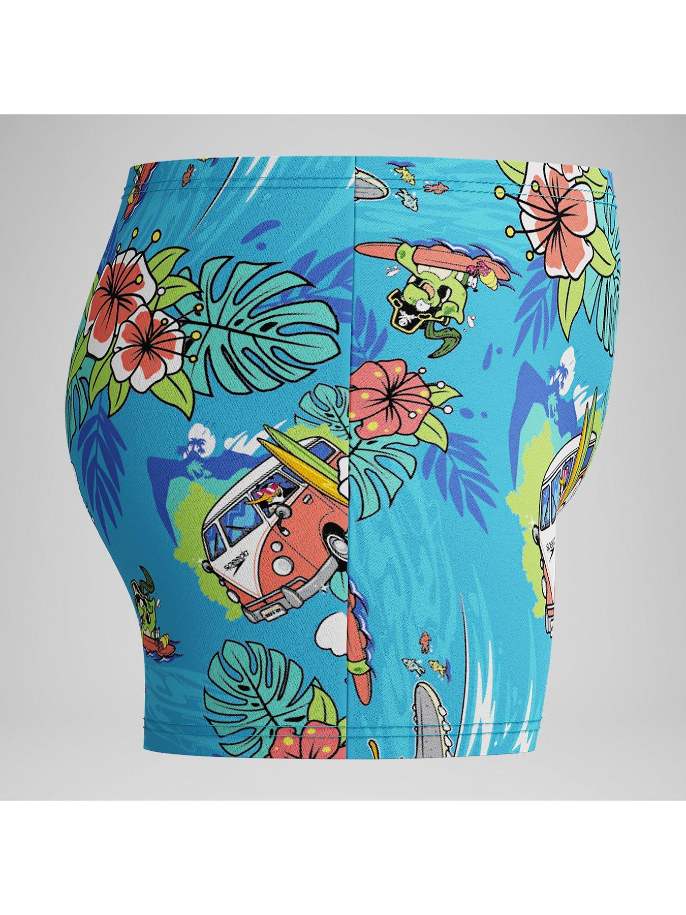  image of speedo-boys-learn-to-swim-digital-allover-aquashort-picton-blue