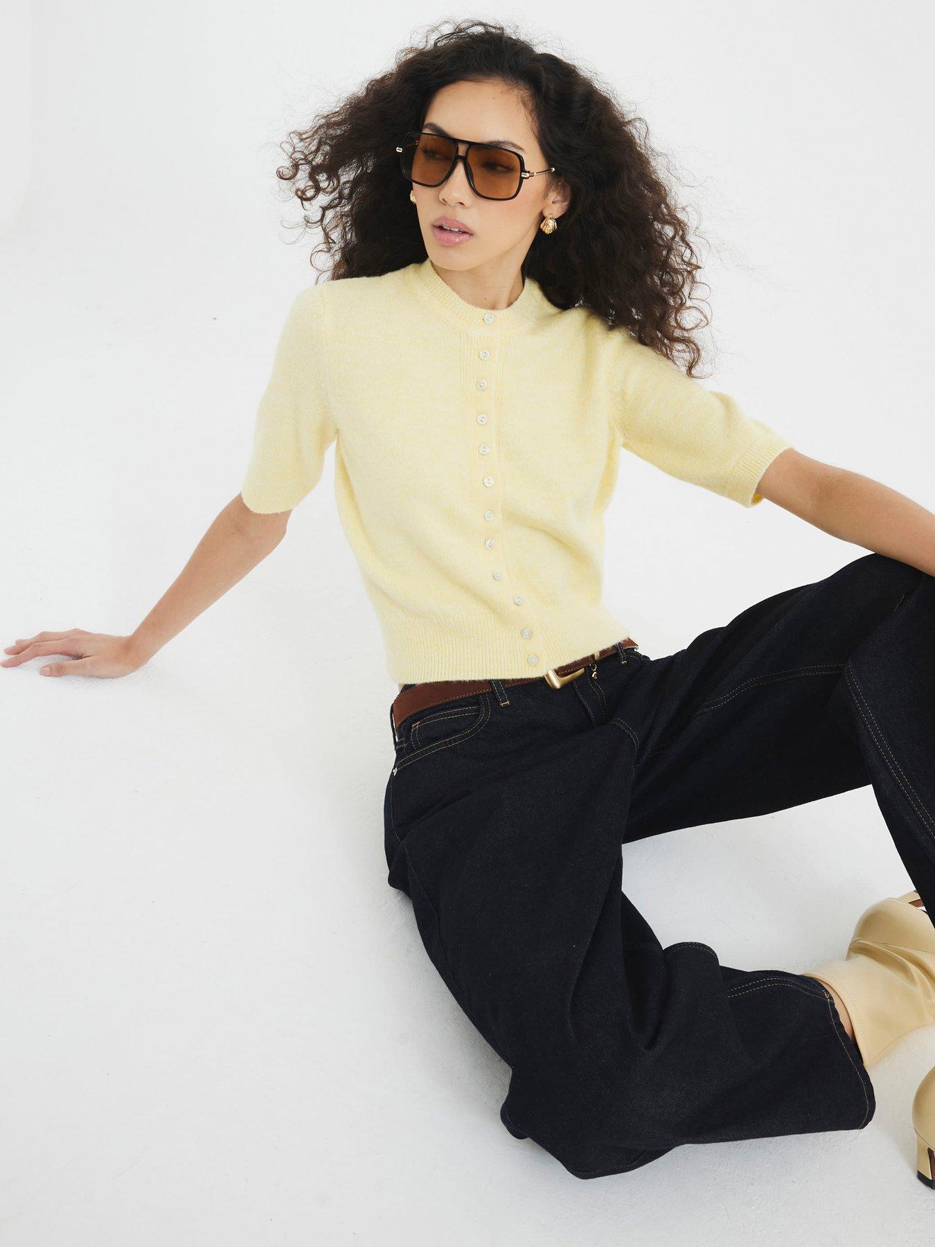  image of river-island-button-down-cardigan-yellow