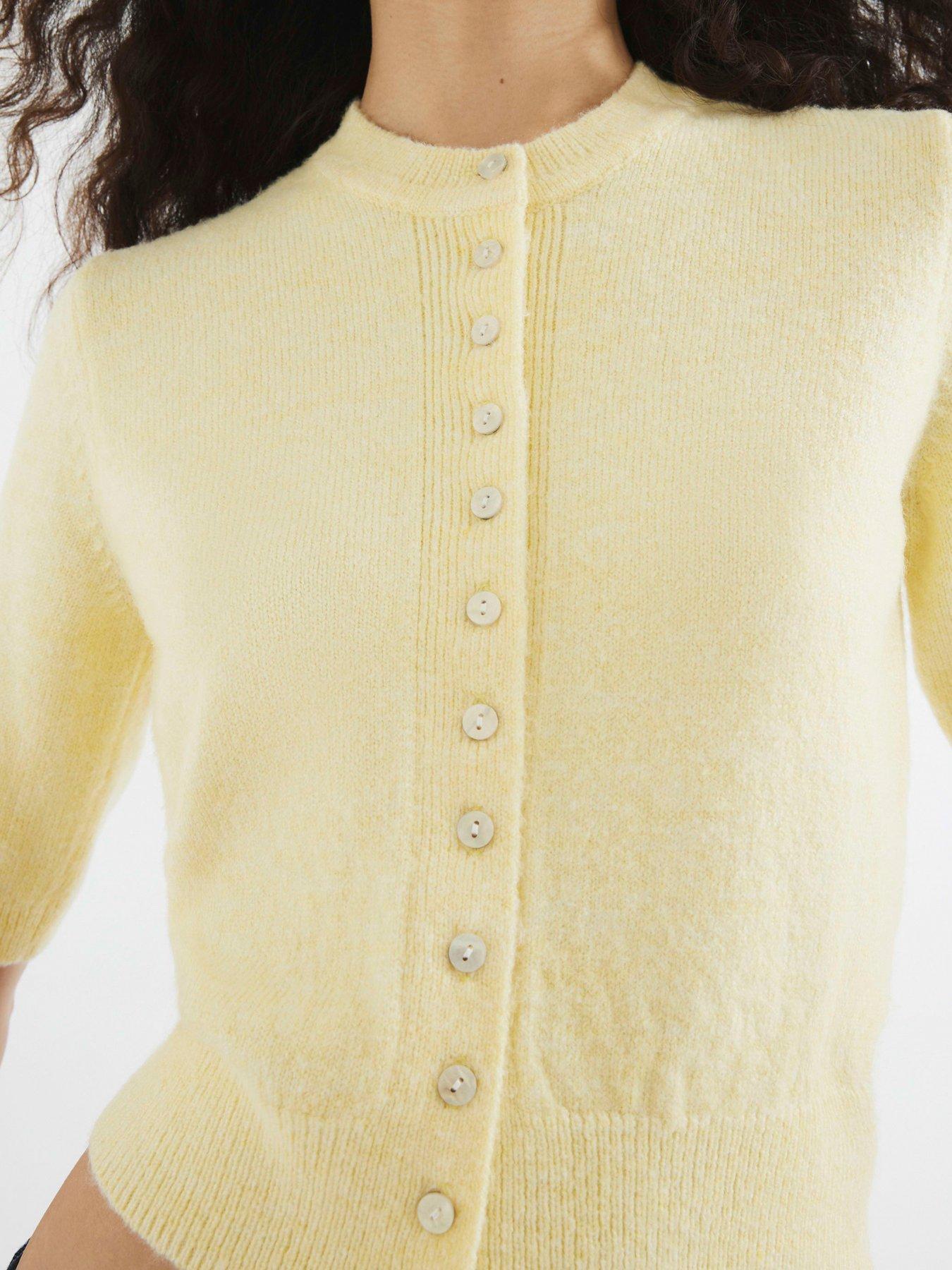  image of river-island-button-down-cardigan-yellow