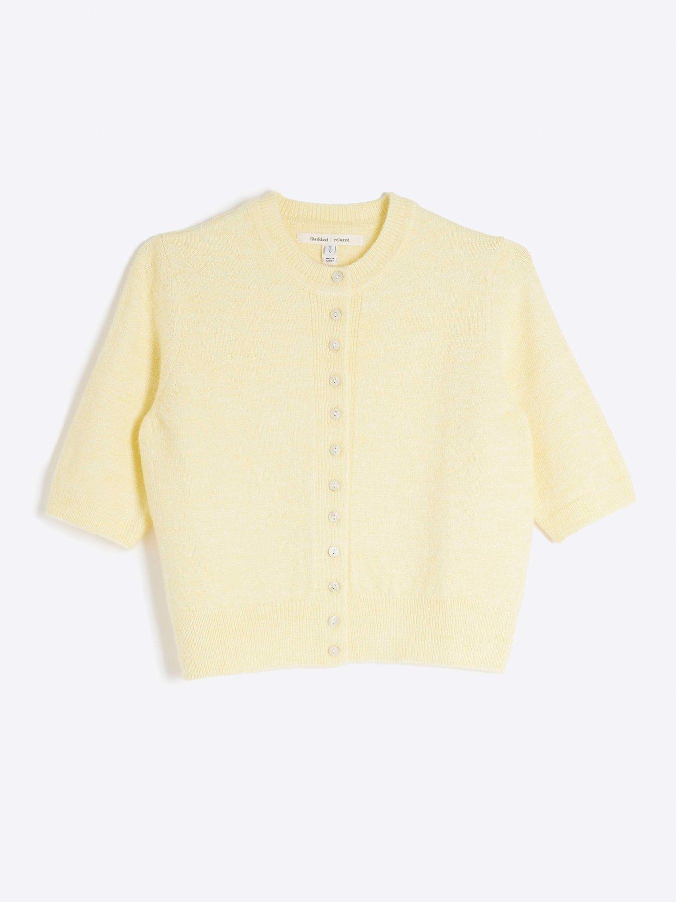  image of river-island-button-down-cardigan-yellow
