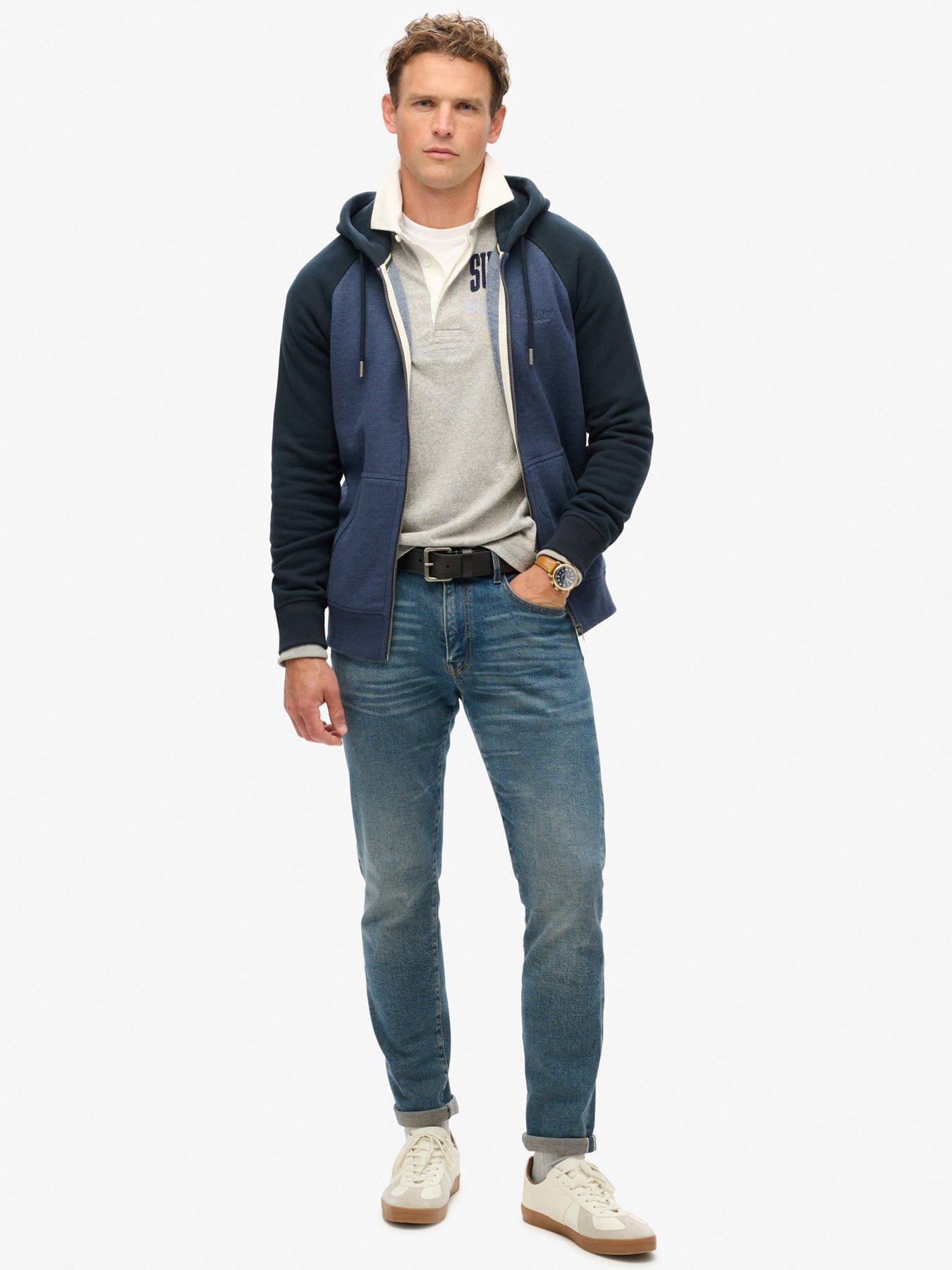  image of superdry-essential-baseball-zip-hoodie-navy