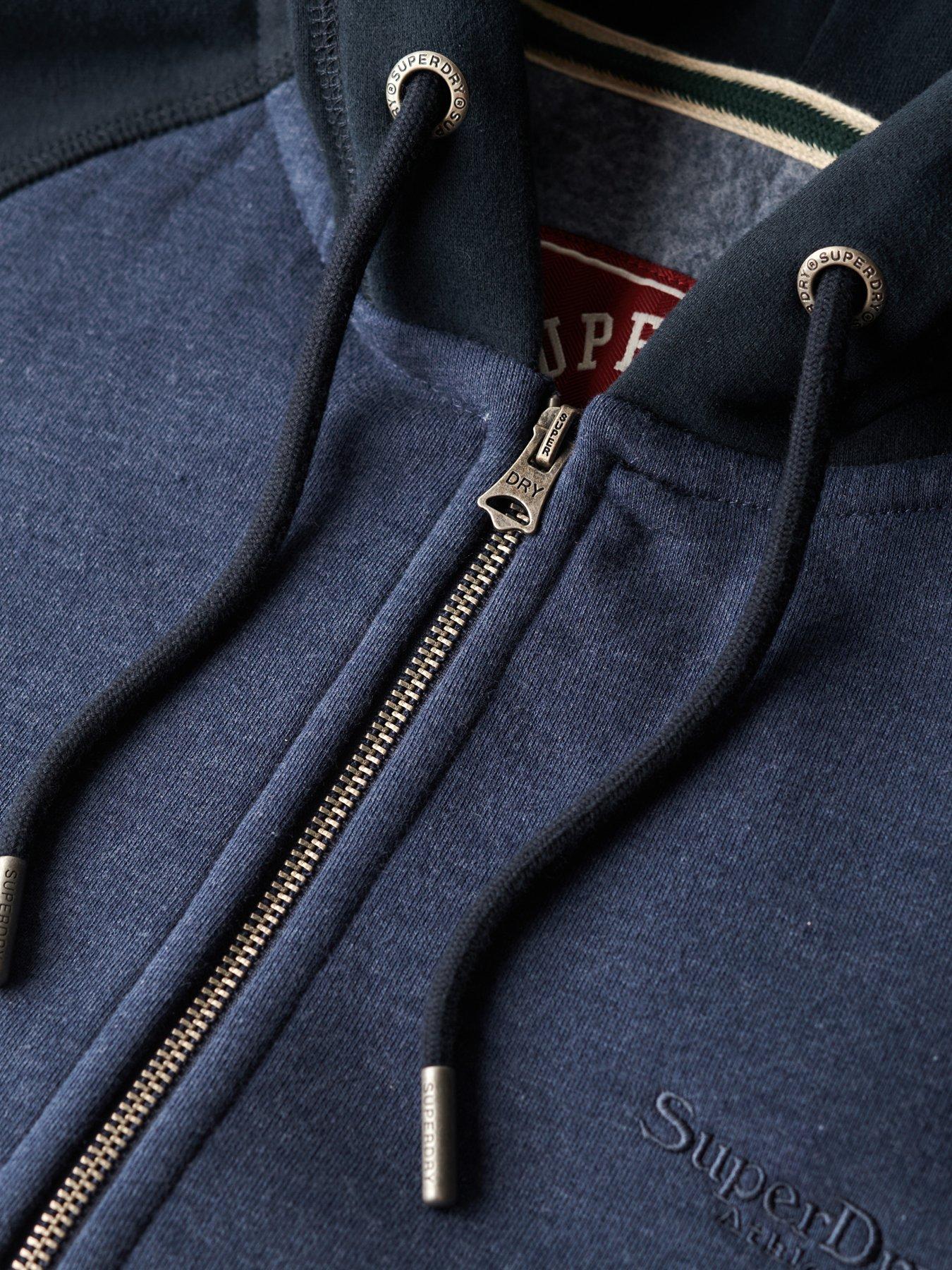  image of superdry-essential-baseball-zip-hoodie-navy