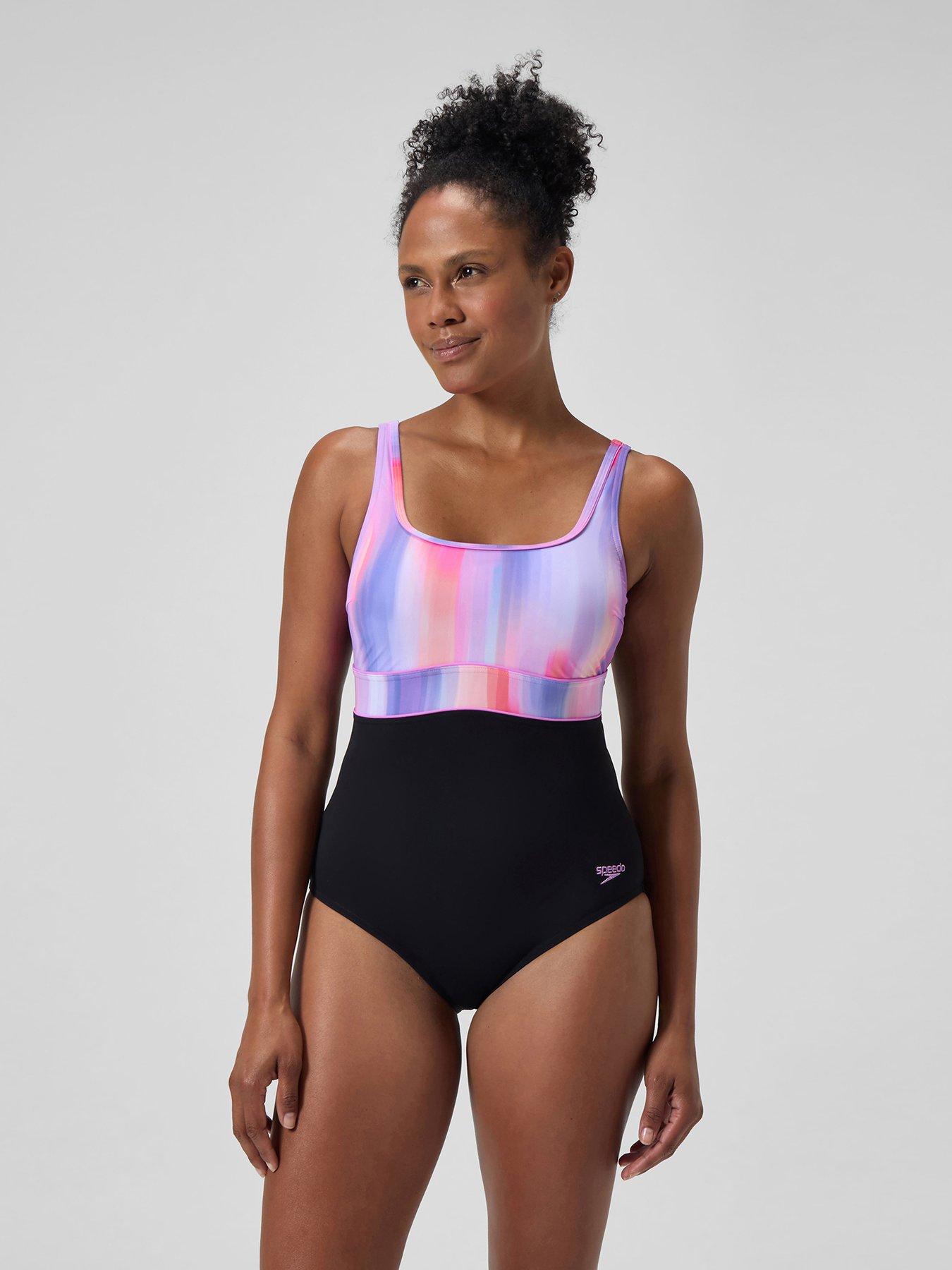  image of speedo-womens-shaping-contoureclipse-printed-1-piece-blackpink