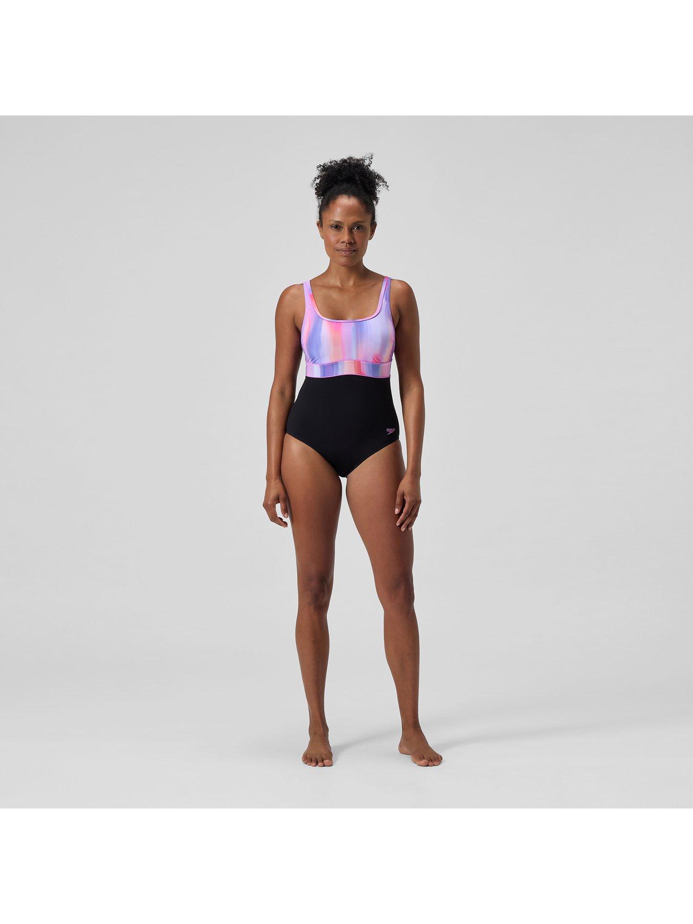  image of speedo-womens-shaping-contoureclipse-printed-1-piece-blackpink