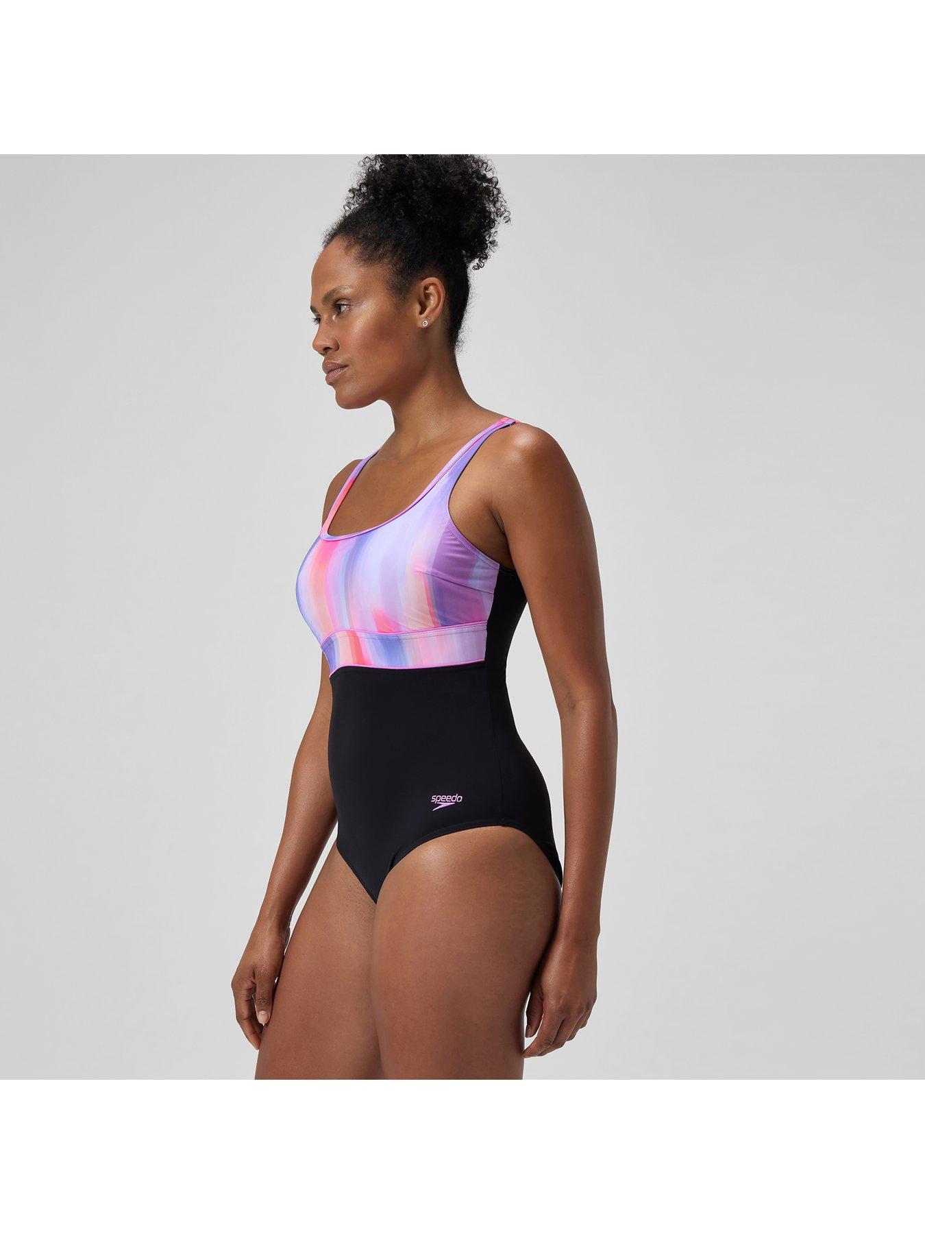  image of speedo-womens-shaping-contoureclipse-printed-1-piece-blackpink