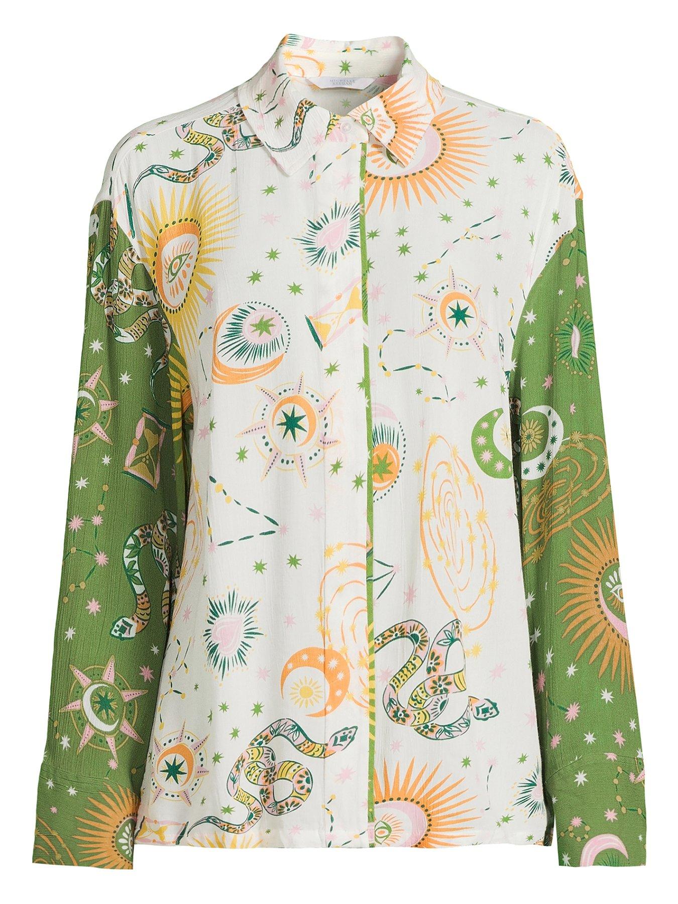  image of michelle-keegan-printed-shirt-multi