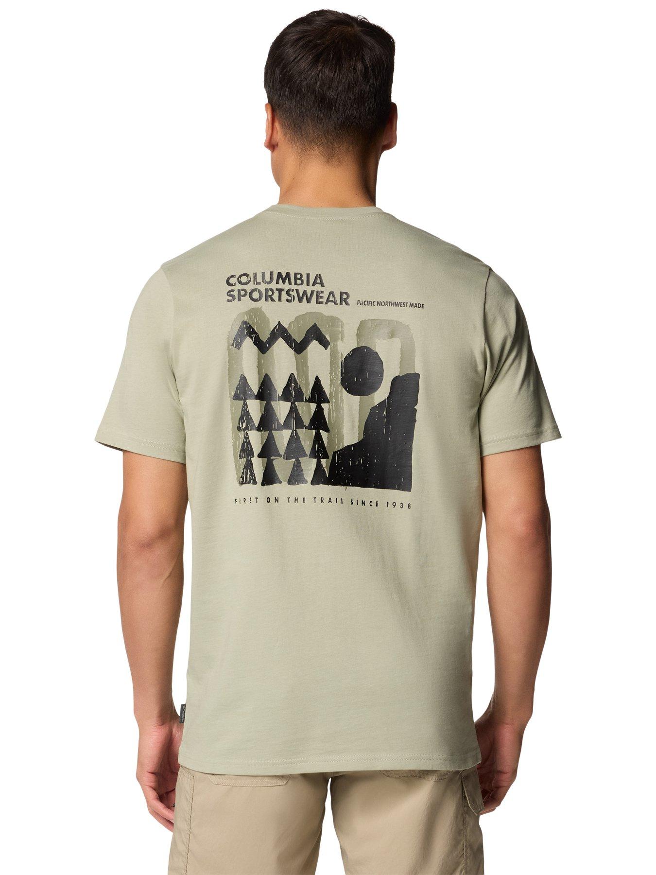  image of columbia-mens-explorers-canyon-back-short-sleeve-t-shirt-green