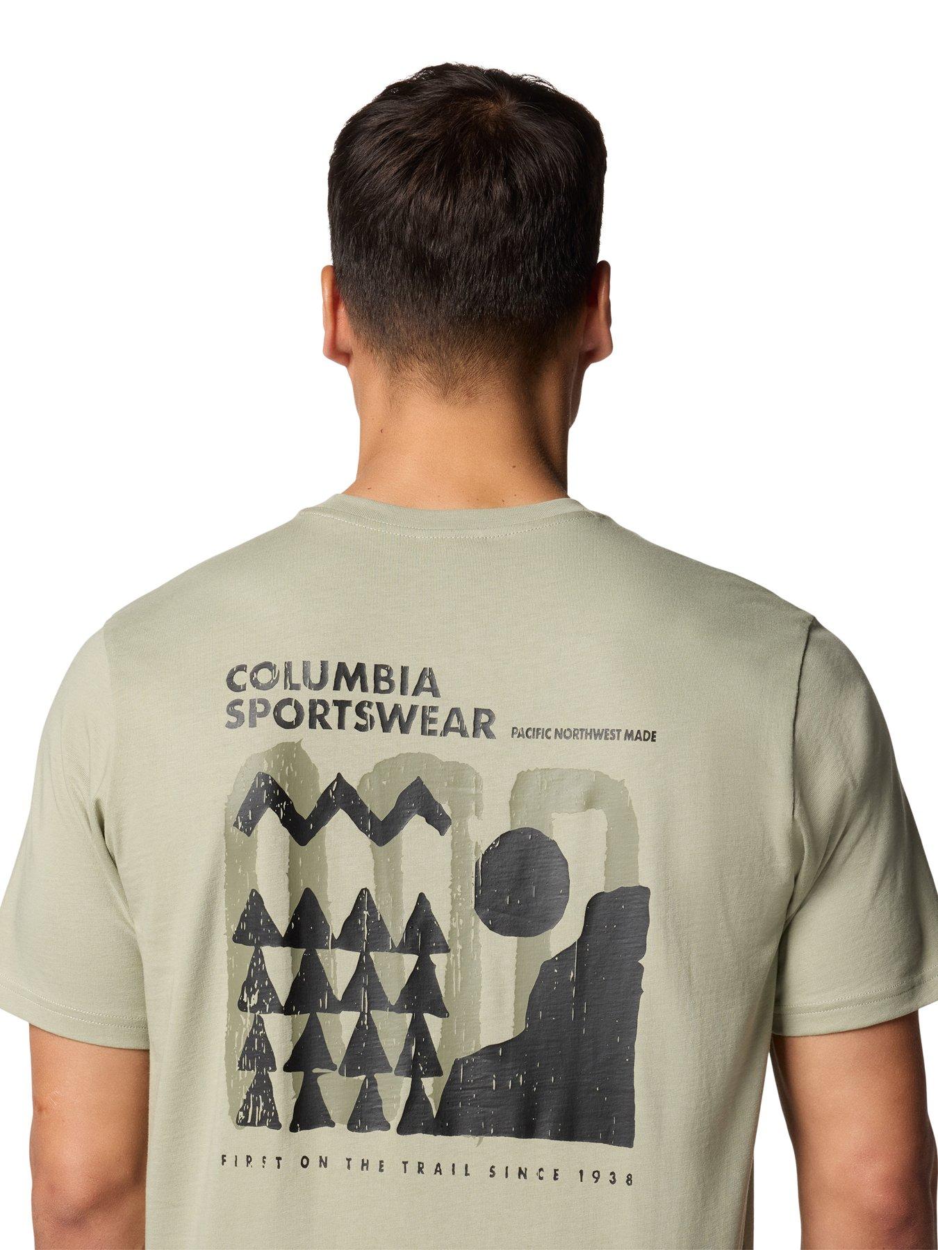  image of columbia-mens-explorers-canyon-back-short-sleeve-t-shirt-green
