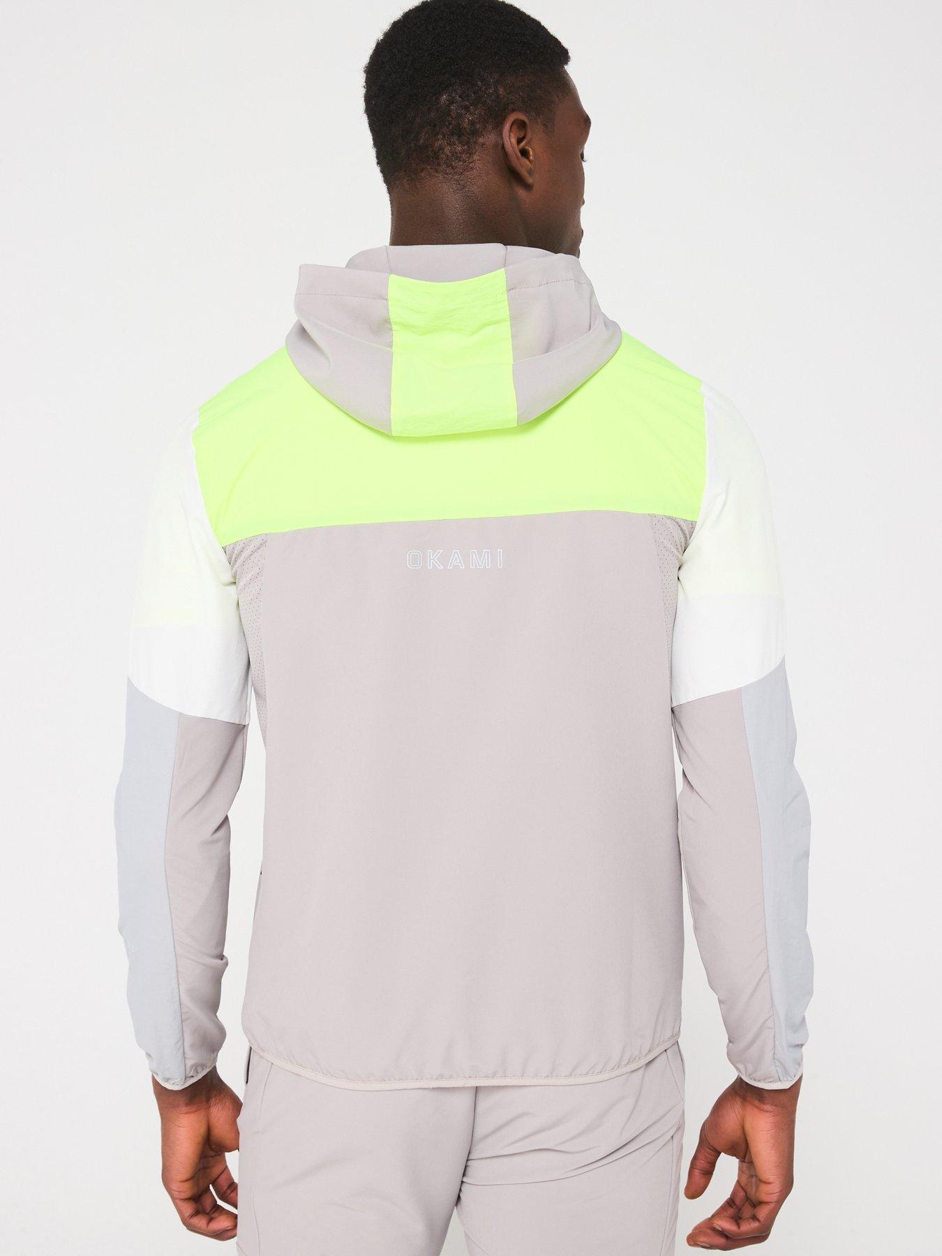  image of okami-mens-wanderer-woven-track-top-whiteyellowlight-grey