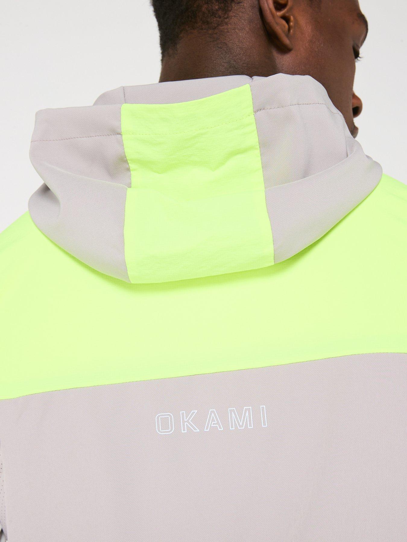  image of okami-mens-wanderer-woven-track-top-whiteyellowlight-grey