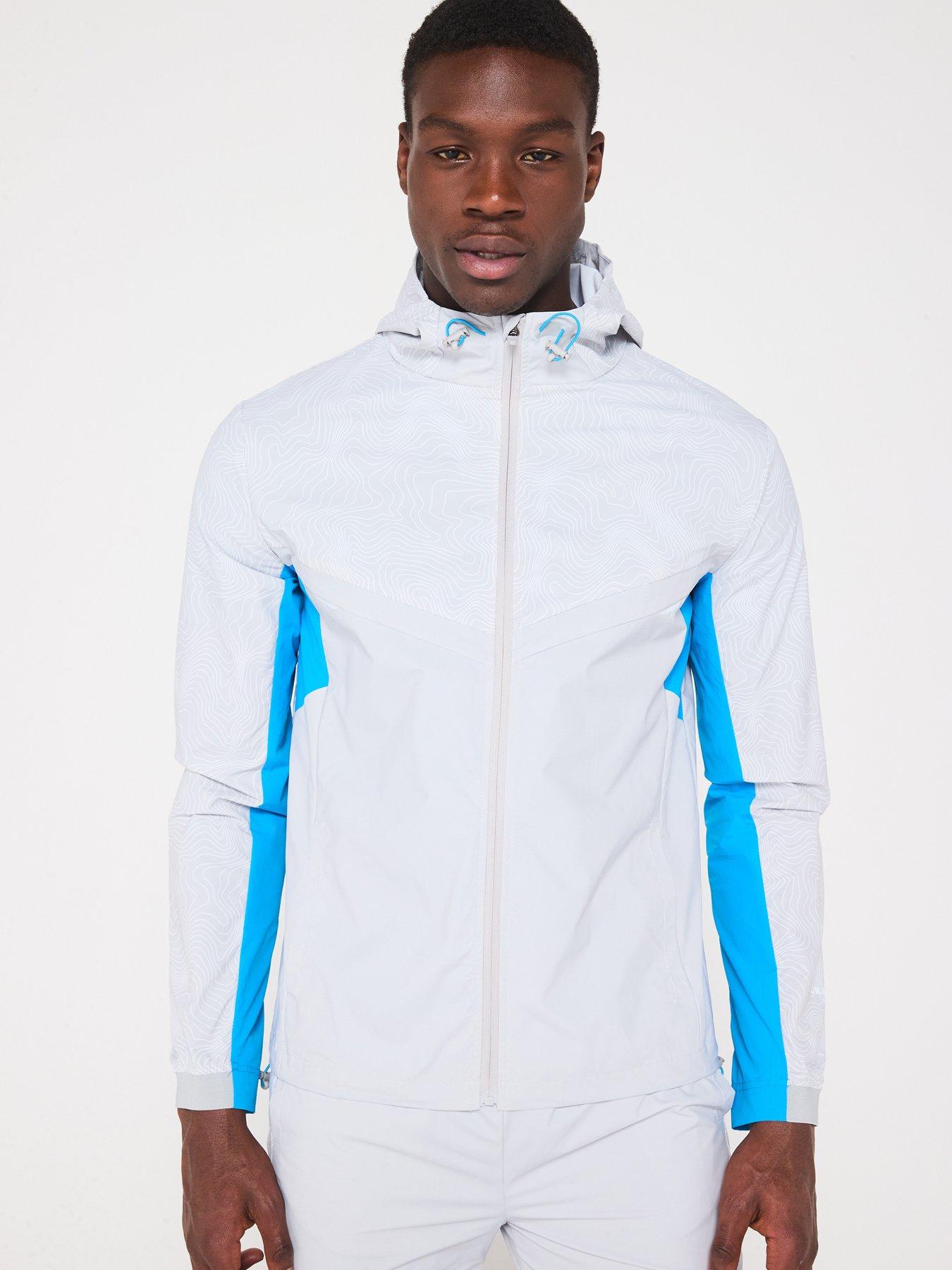  image of okami-mens-contours-windbreaker-light-greyblue