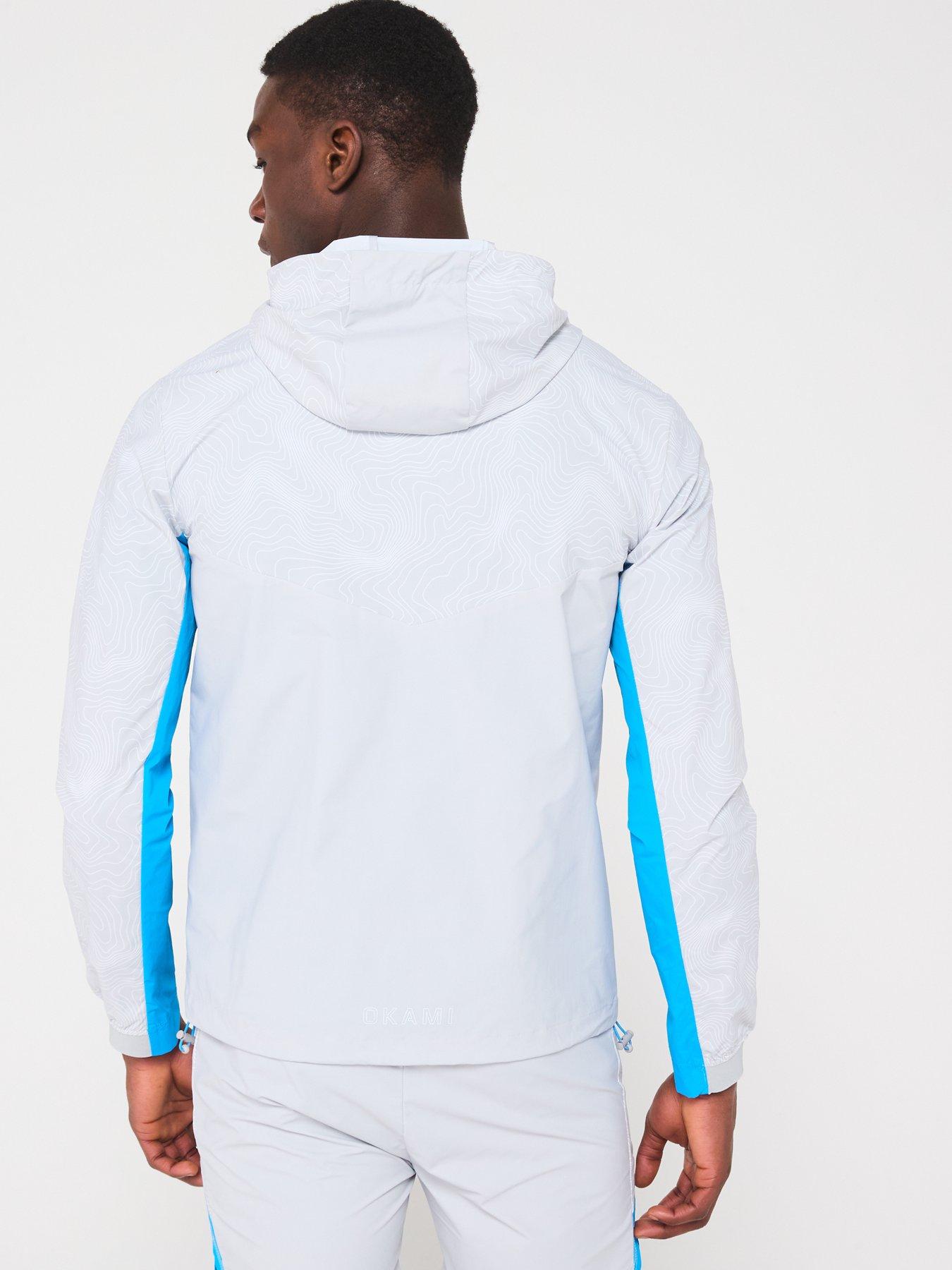  image of okami-mens-contours-windbreaker-light-greyblue