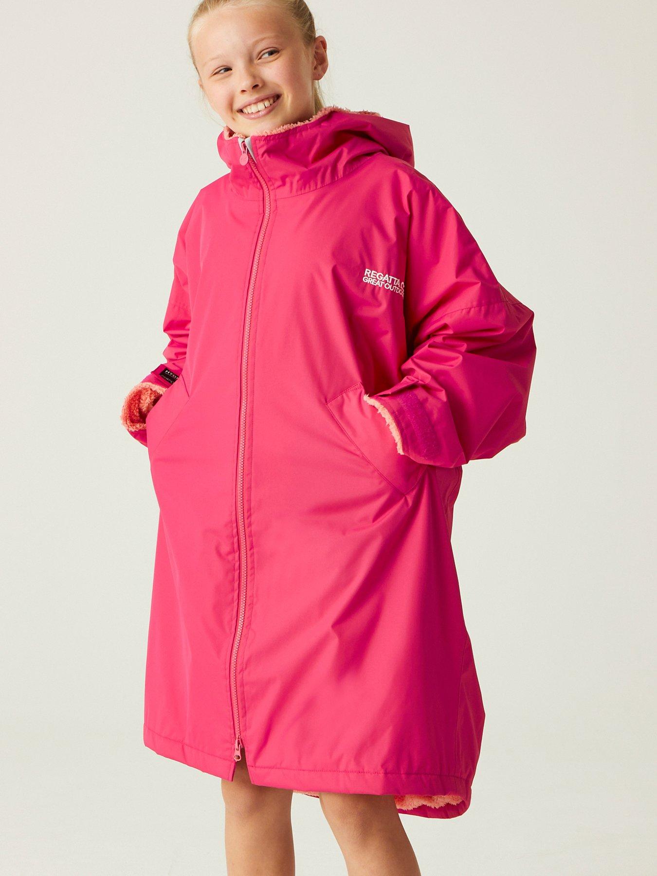 regatta-junior-kids-waterproof-changing-robe-pink
