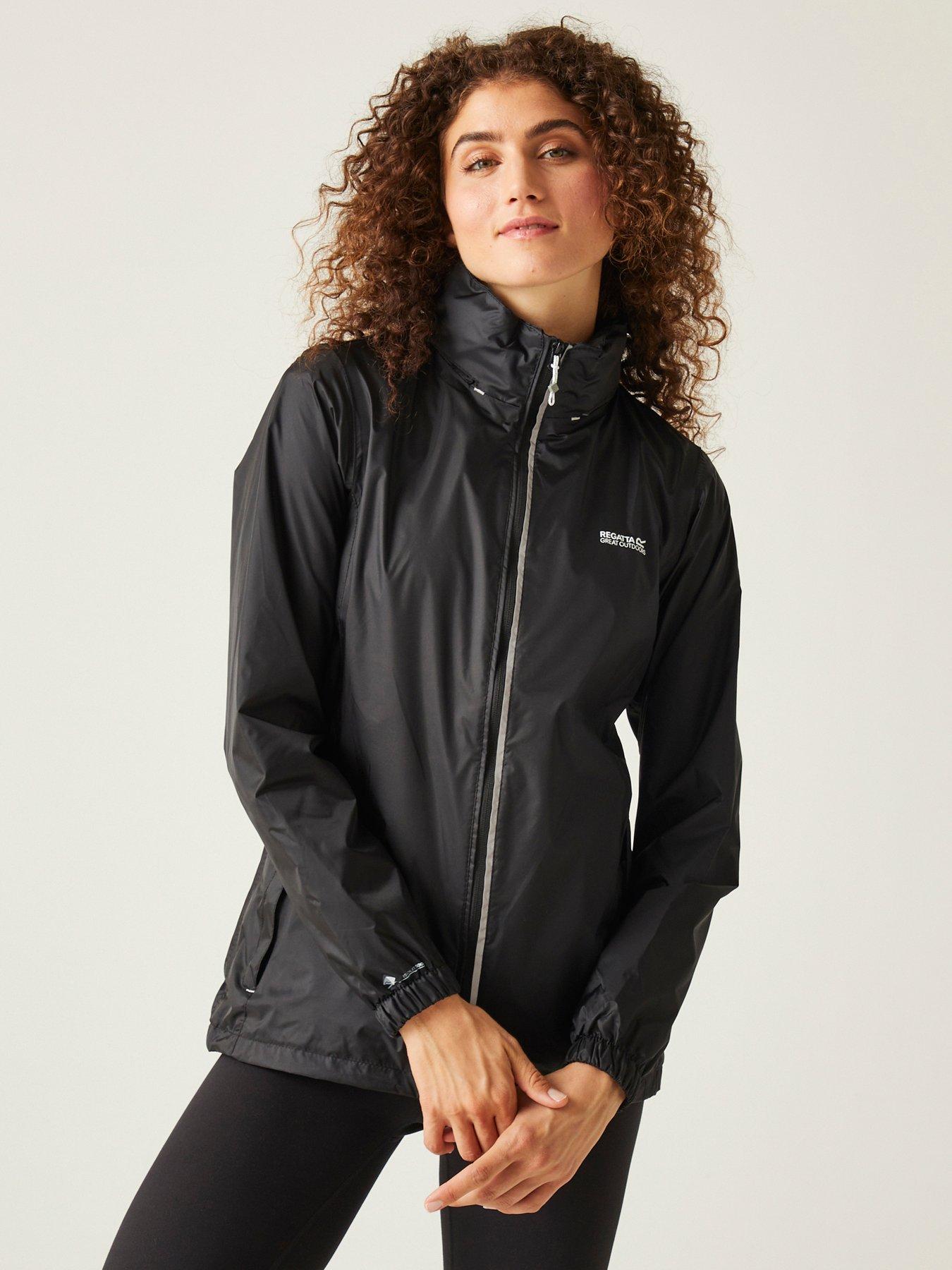  image of regatta-womens-corinne-iv-pack-it-waterproof-shell-jacket-black