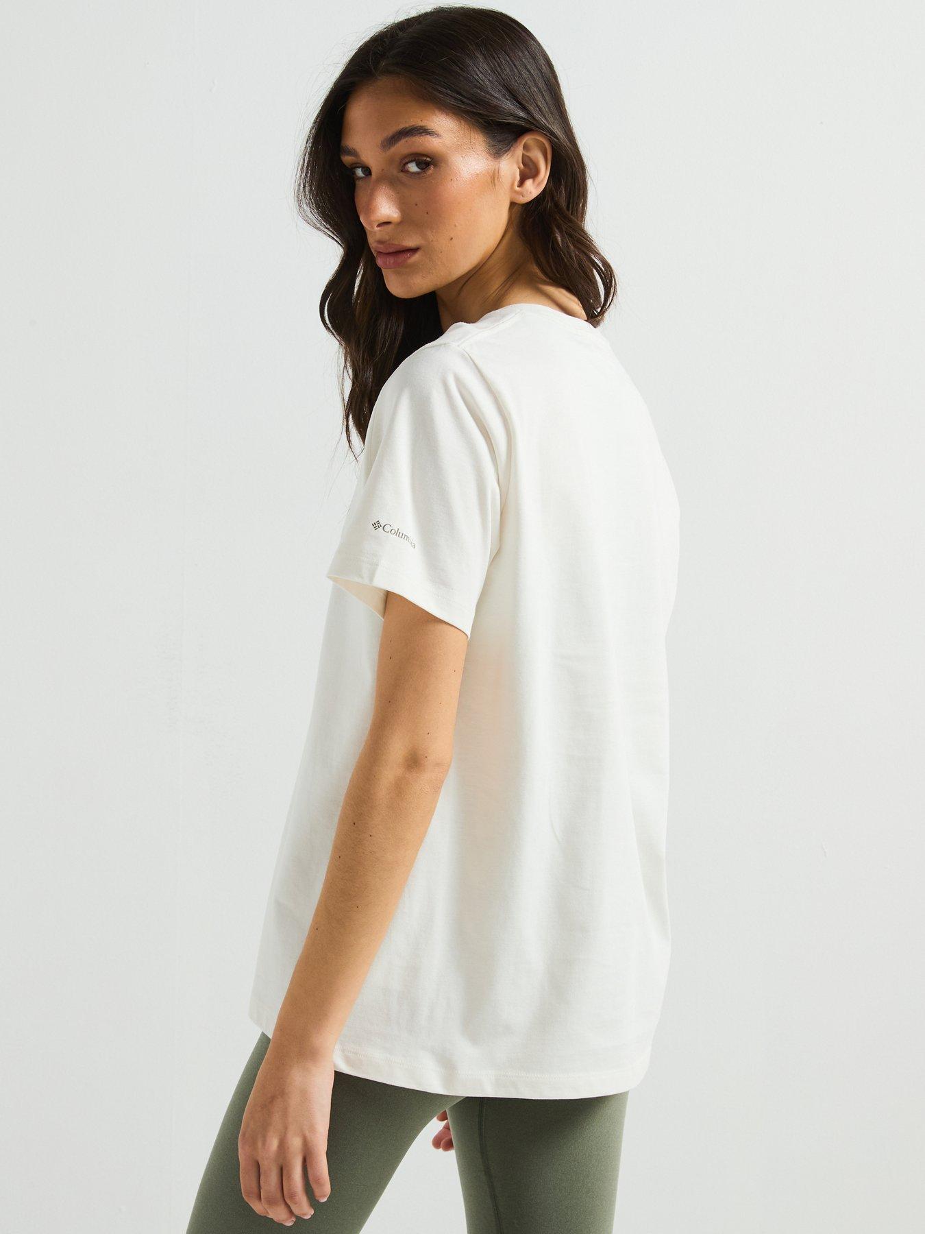 Image 2 of 6 of Columbia Womens Boundless Beauty Logo Short Sleeve T-shirt - Cream