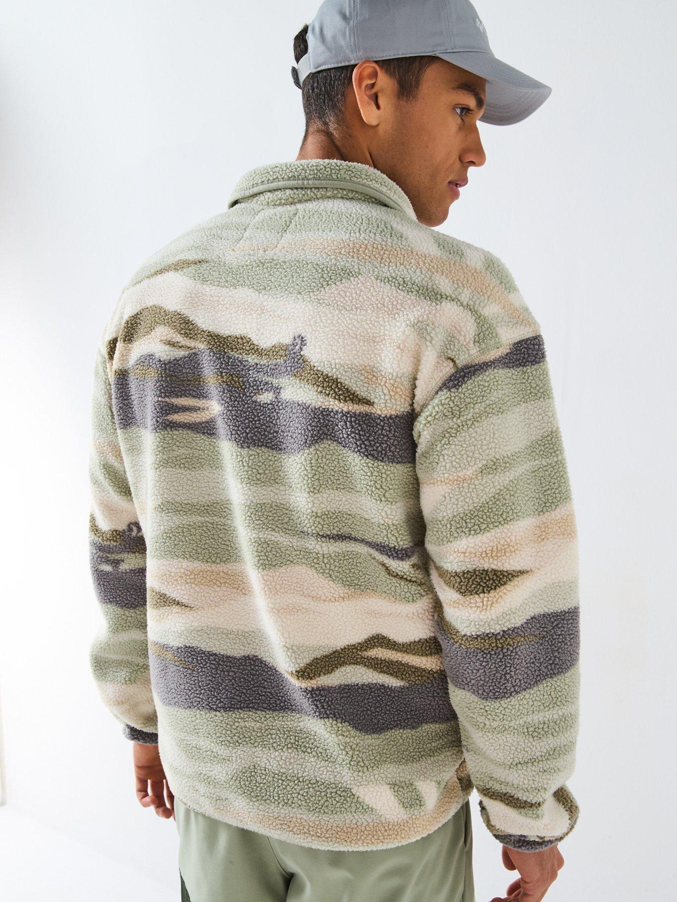  image of columbia-mens-helvetia-2-printed-half-snap-fleece-green-print