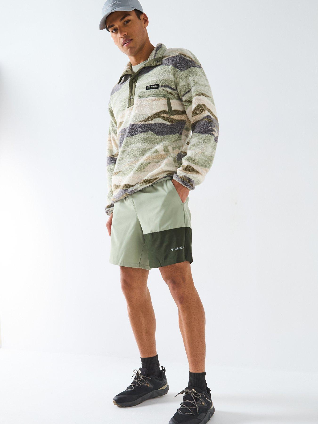 image of columbia-mens-helvetia-2-printed-half-snap-fleece-green-print