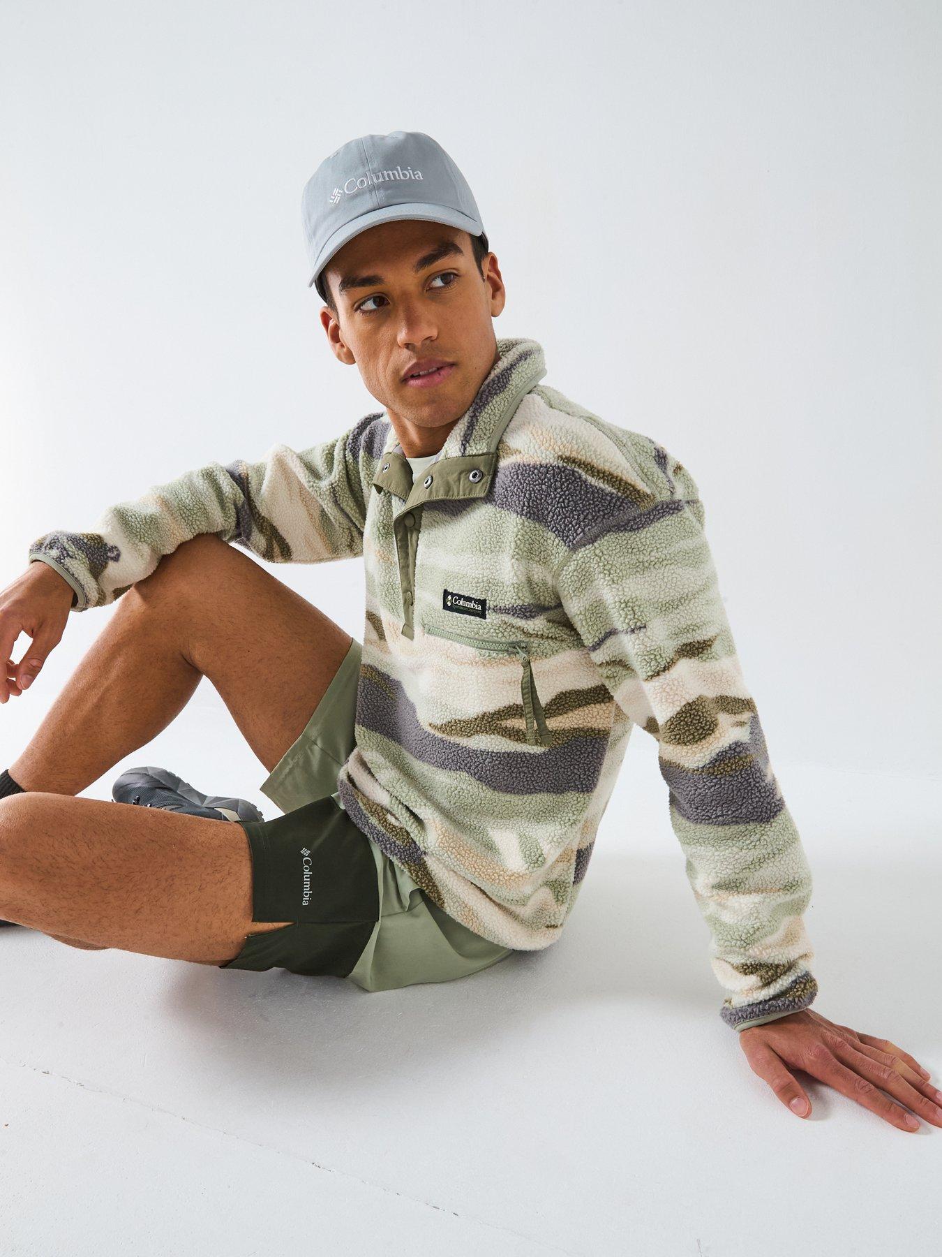 image of columbia-mens-helvetia-2-printed-half-snap-fleece-green-print