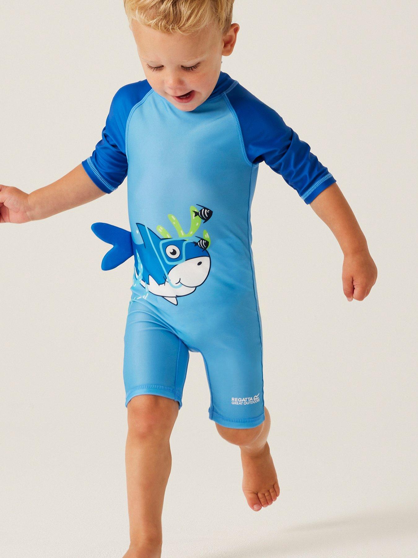 Regatta Kids Animal Rash Swimsuit- Blue