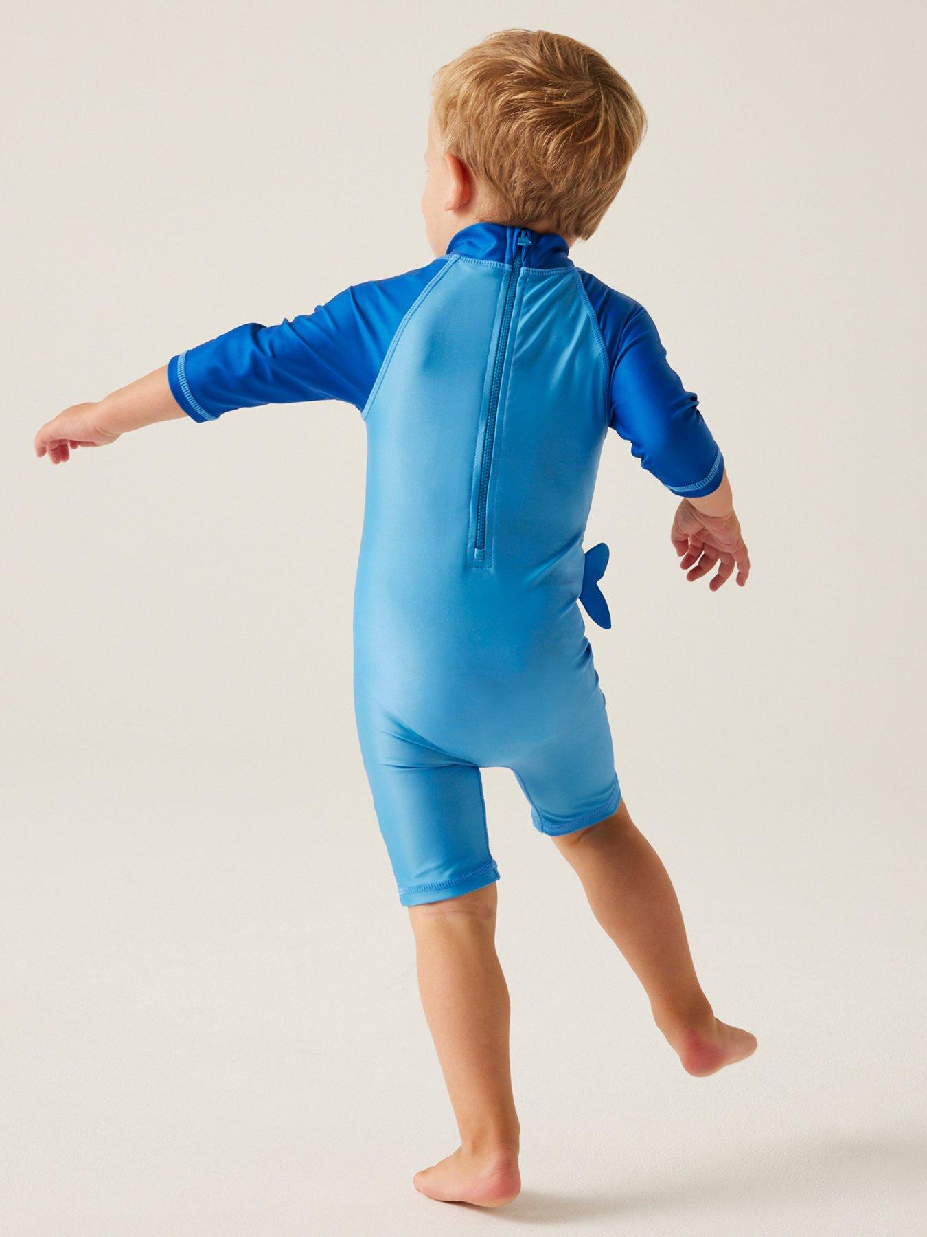  image of regatta-kids-animal-rash-swimsuit--blue