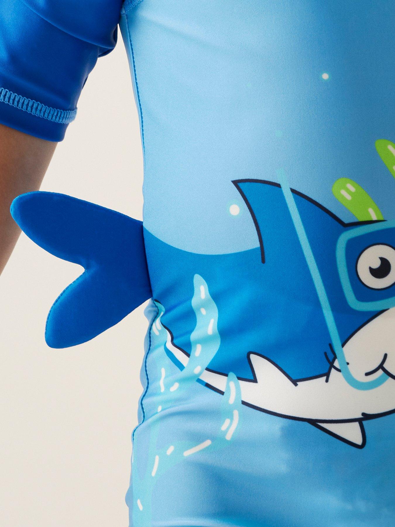  image of regatta-kids-animal-rash-swimsuit--blue