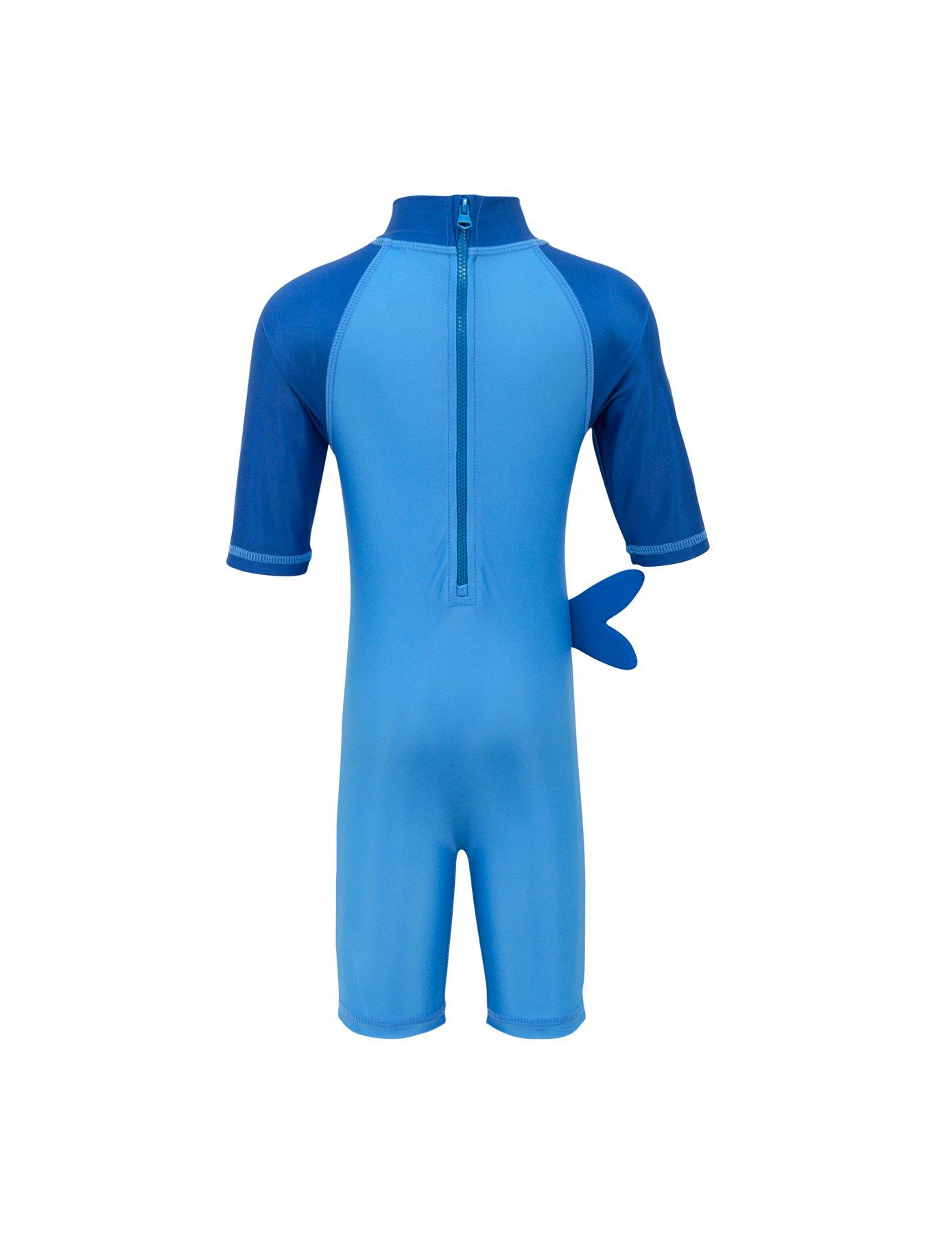  image of regatta-kids-animal-rash-swimsuit--blue