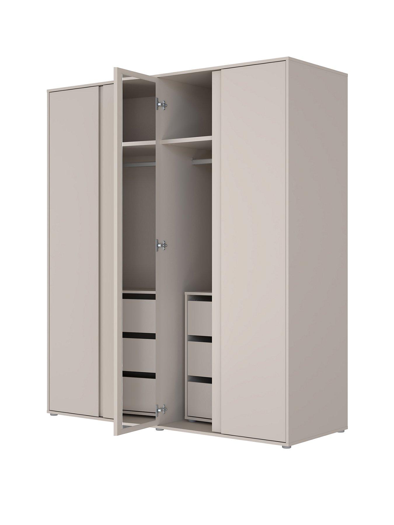 Image 2 of 7 of The Very Collection Lisson 4 Door Wardrobe with Internal Chest of Drawers - Oatmeal&nbsp;- FSC&reg; Certified