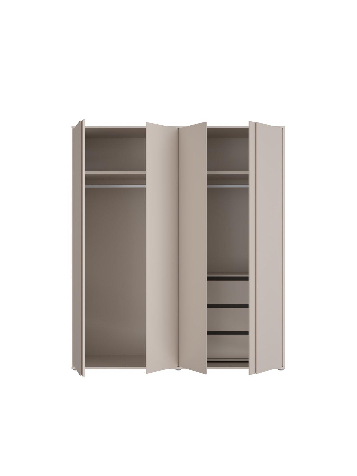 Image 4 of 7 of The Very Collection Lisson 4 Door Wardrobe with Internal Chest of Drawers - Oatmeal&nbsp;- FSC&reg; Certified
