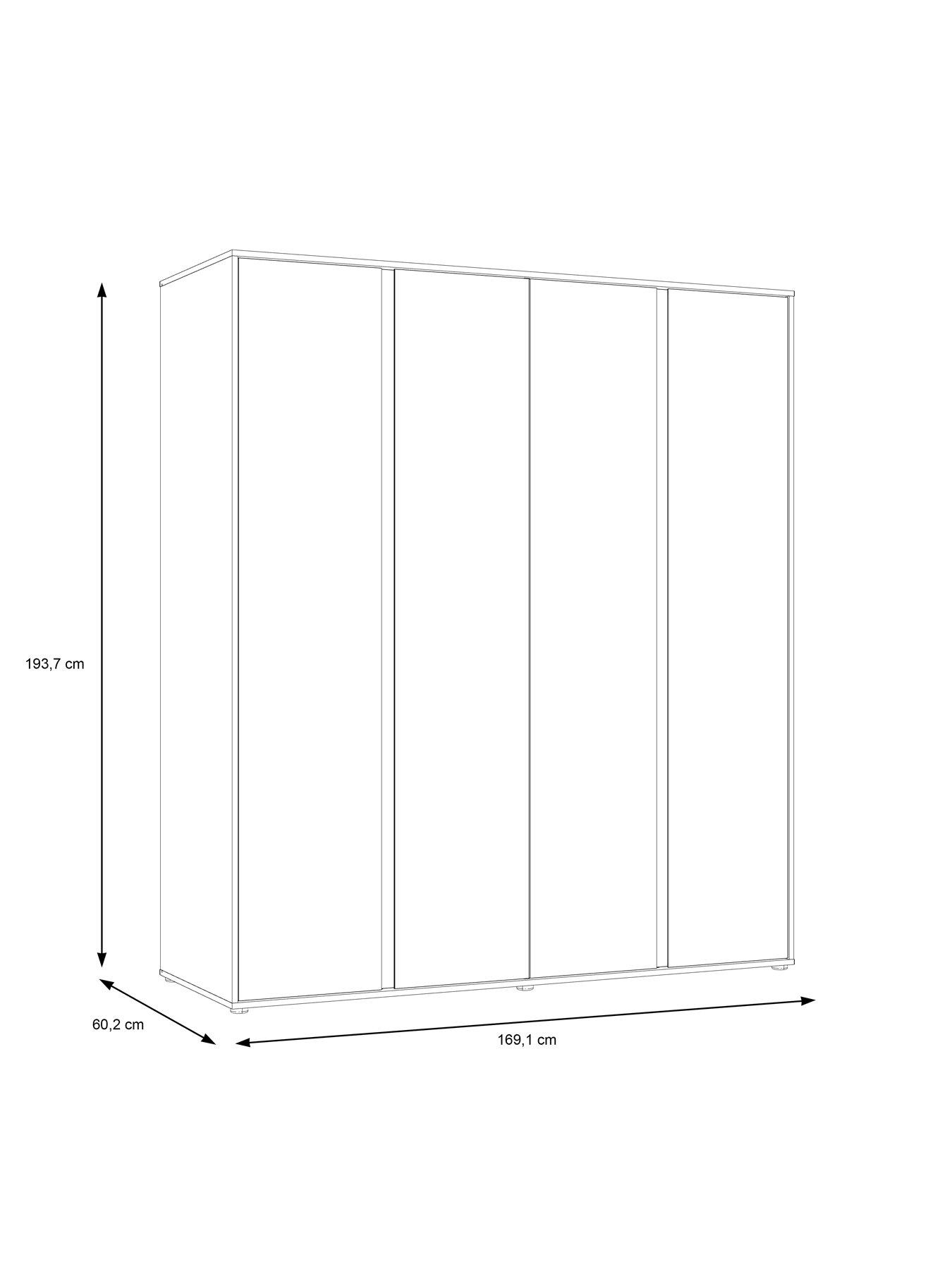 Image 6 of 7 of The Very Collection Lisson 4 Door Wardrobe with Internal Chest of Drawers - Oatmeal&nbsp;- FSC&reg; Certified
